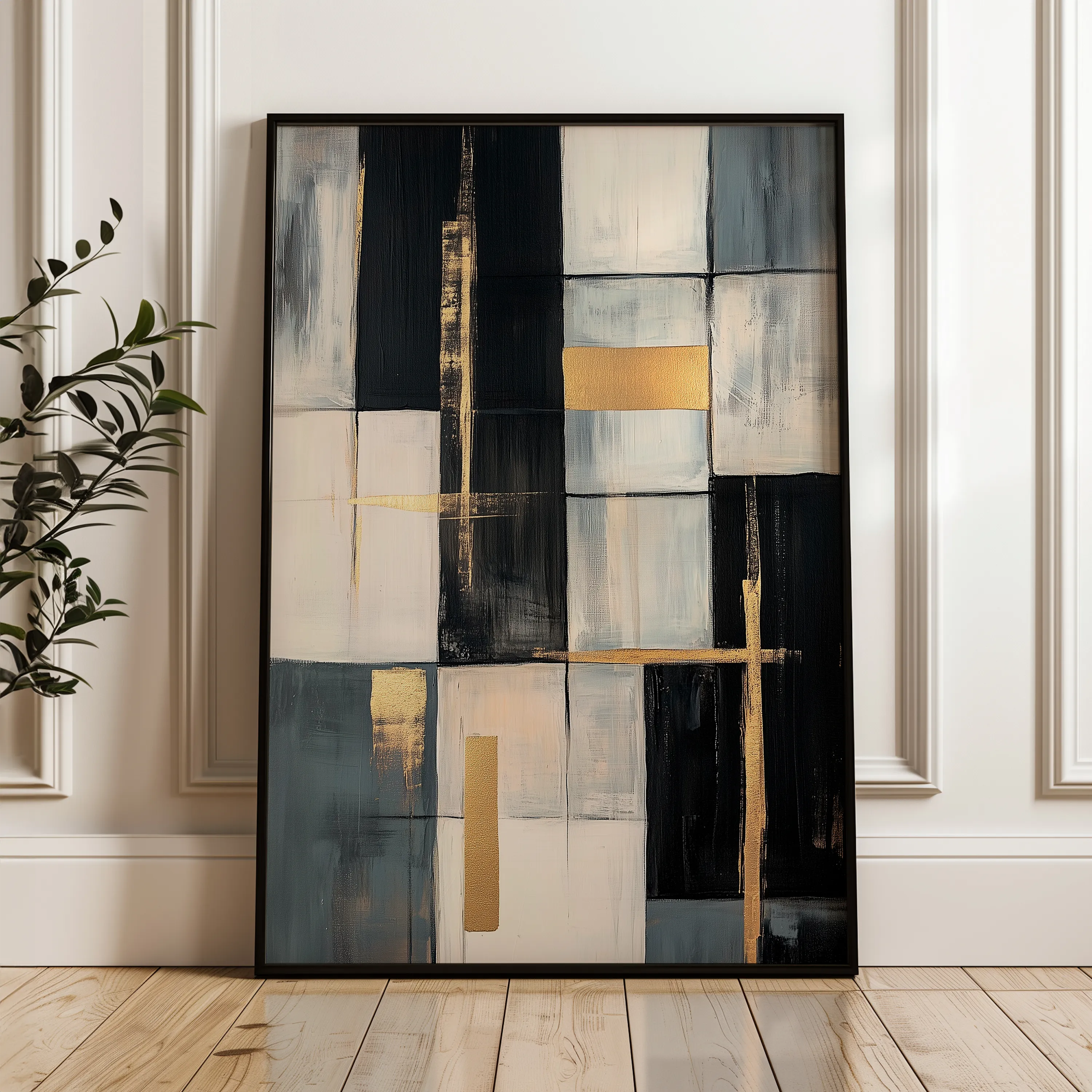 Abstract 2098 Canvas Art 18" x 24" / 45 x 60 cm / Black