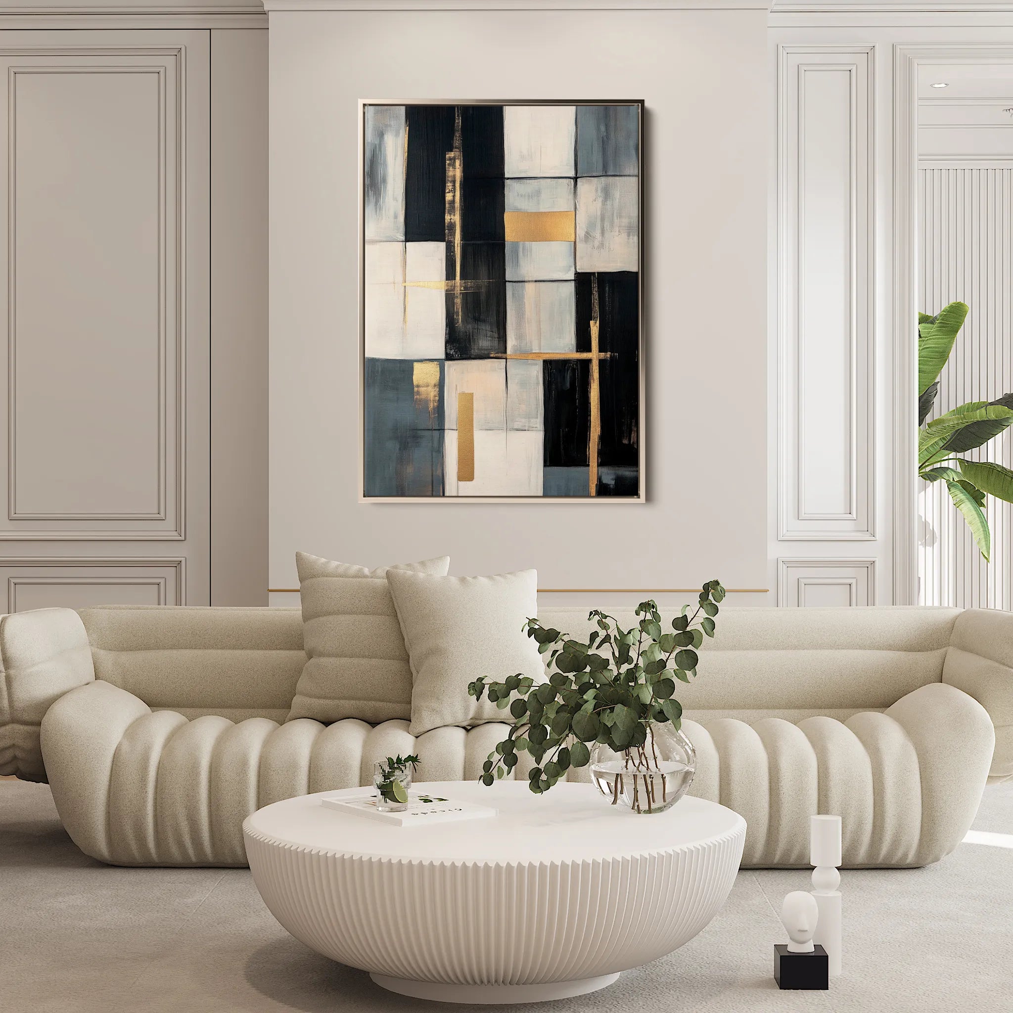 Abstract 2098 Canvas Art 18" x 24" / 45 x 60 cm / Black