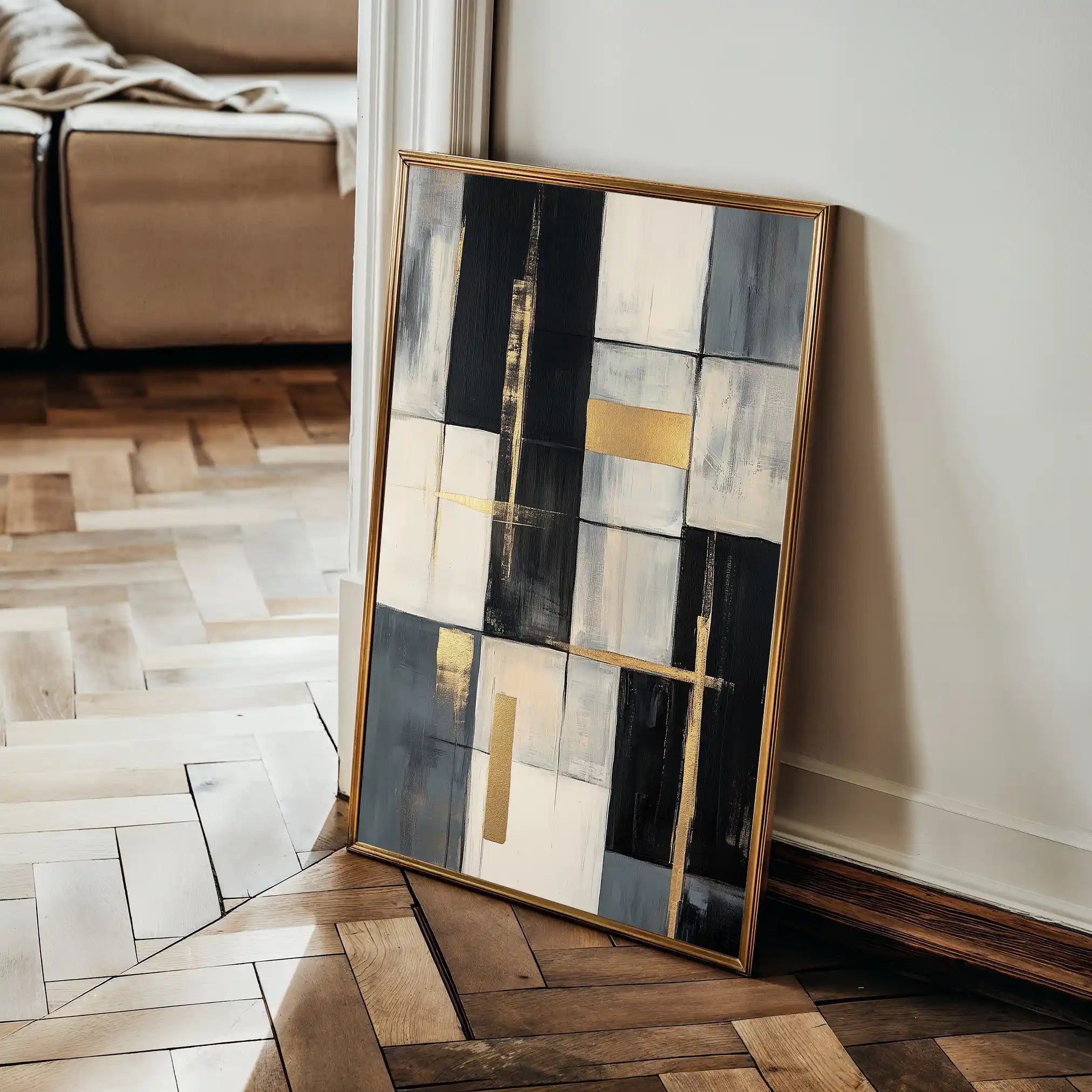 Abstract 2098 Canvas Art 18" x 24" / 45 x 60 cm / Black