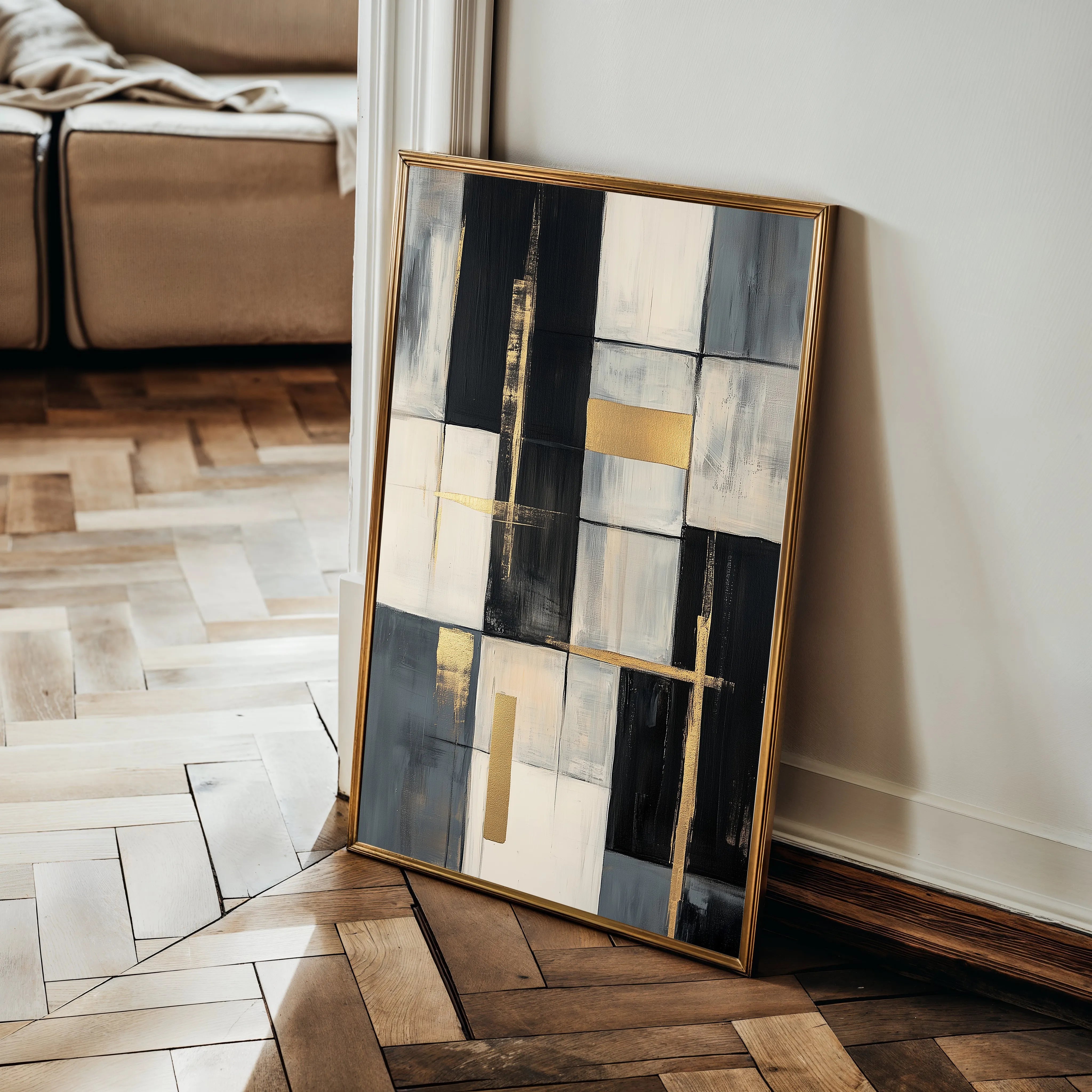 Abstract 2098 Canvas Art 18" x 24" / 45 x 60 cm / Black