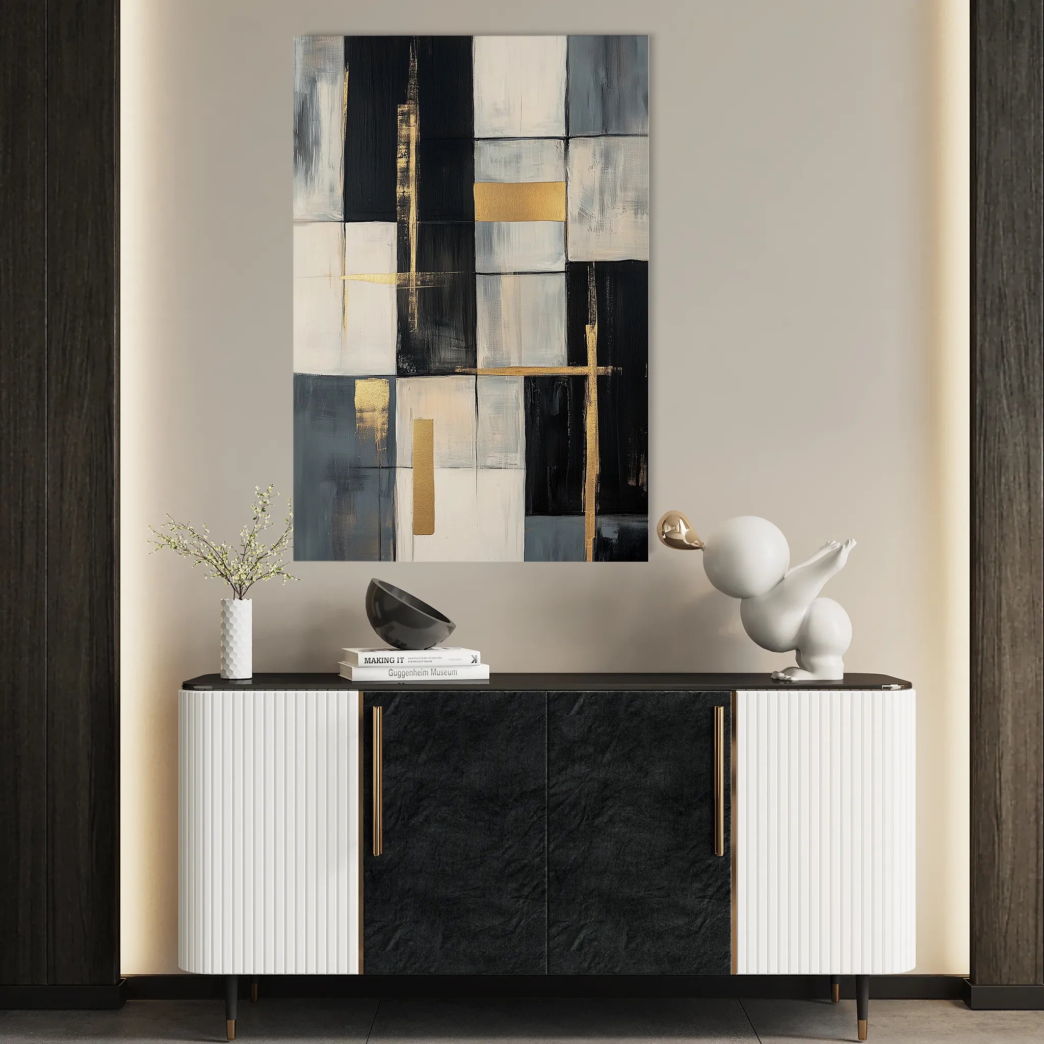 Abstract 2098 Canvas Art 18" x 24" / 45 x 60 cm / Black