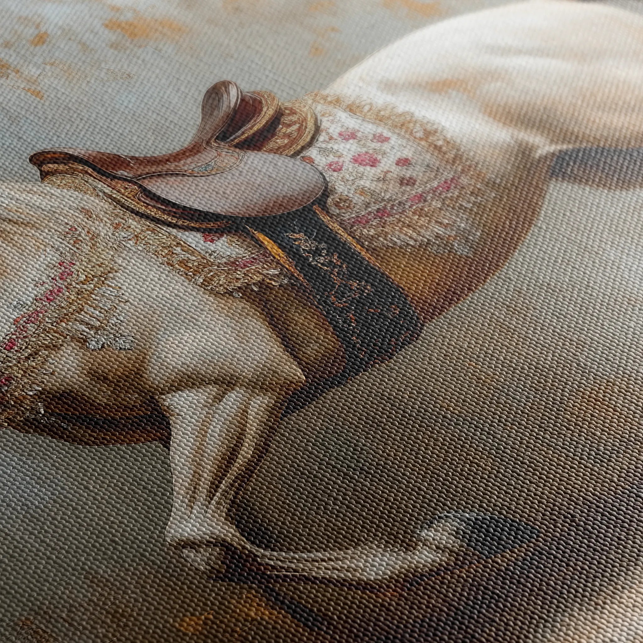 Horses 210 Canvas Art 18" x 24" / 45 x 60 cm / Black