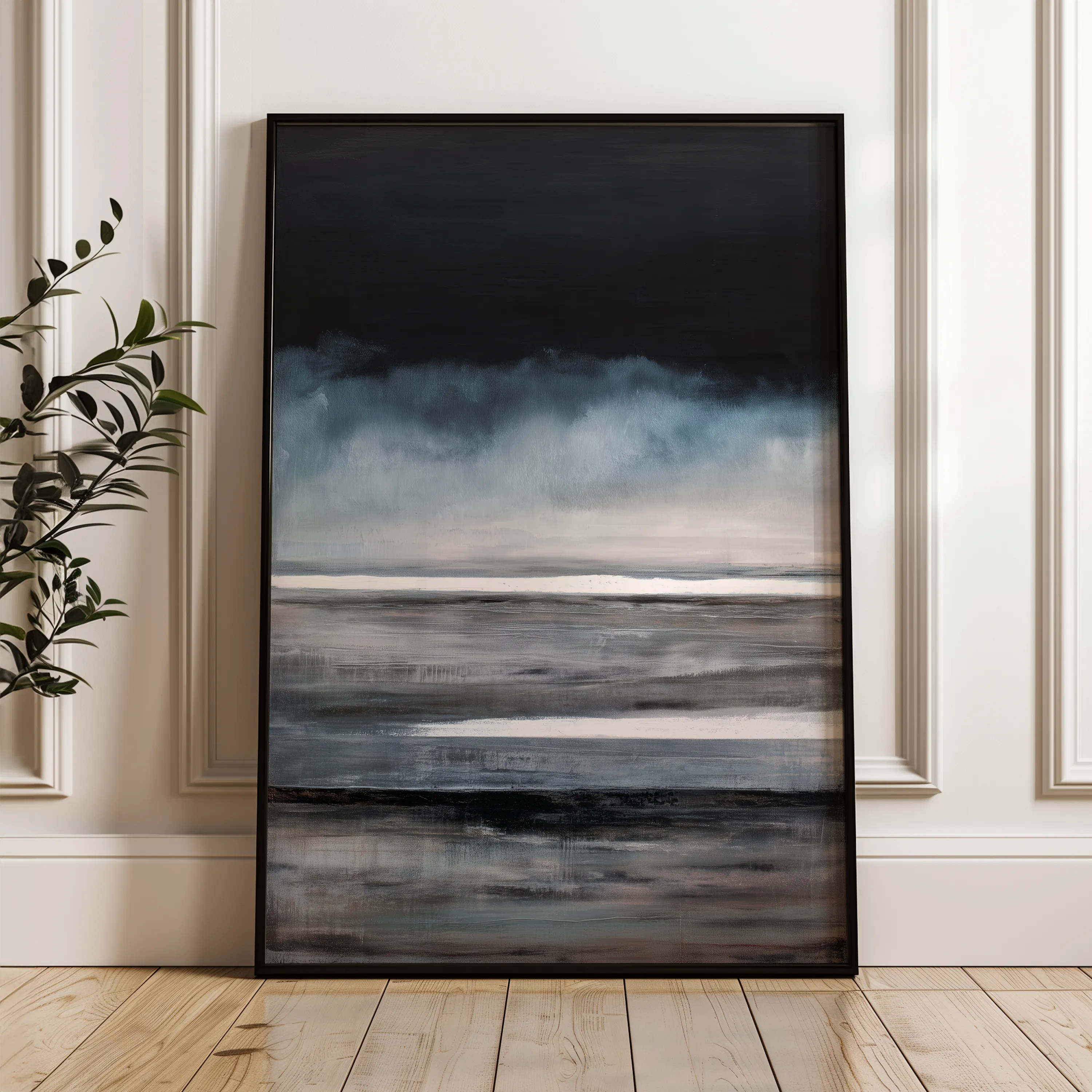 Abstract 2100 Canvas Art 18" x 24" / 45 x 60 cm / Black