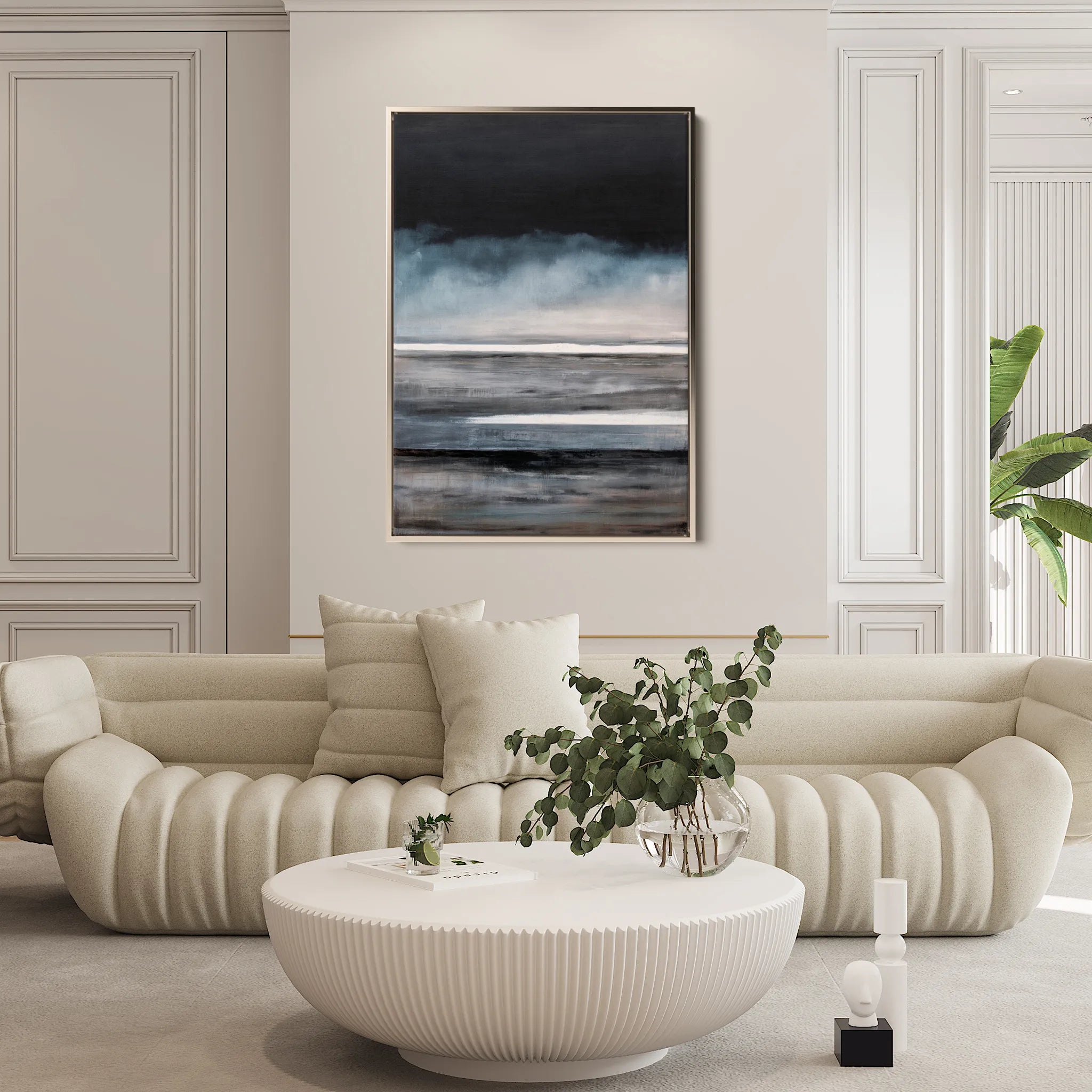 Abstract 2100 Canvas Art 18" x 24" / 45 x 60 cm / Black