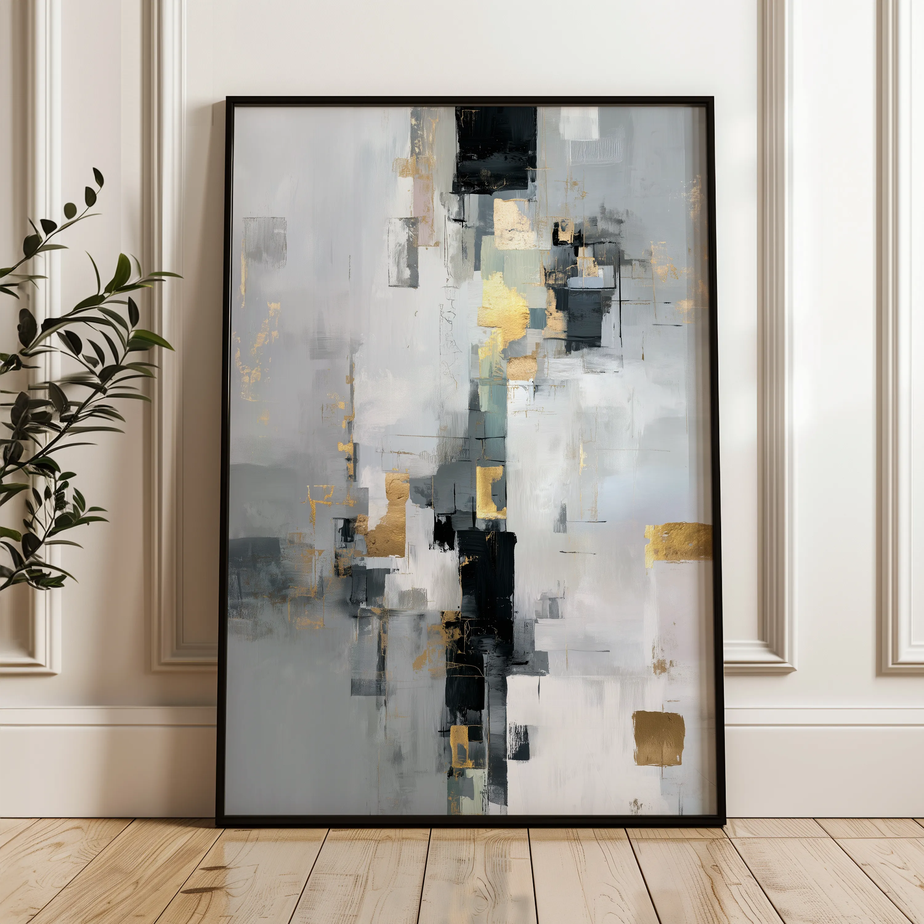 Abstract 2101 Canvas Art 18" x 24" / 45 x 60 cm / Black