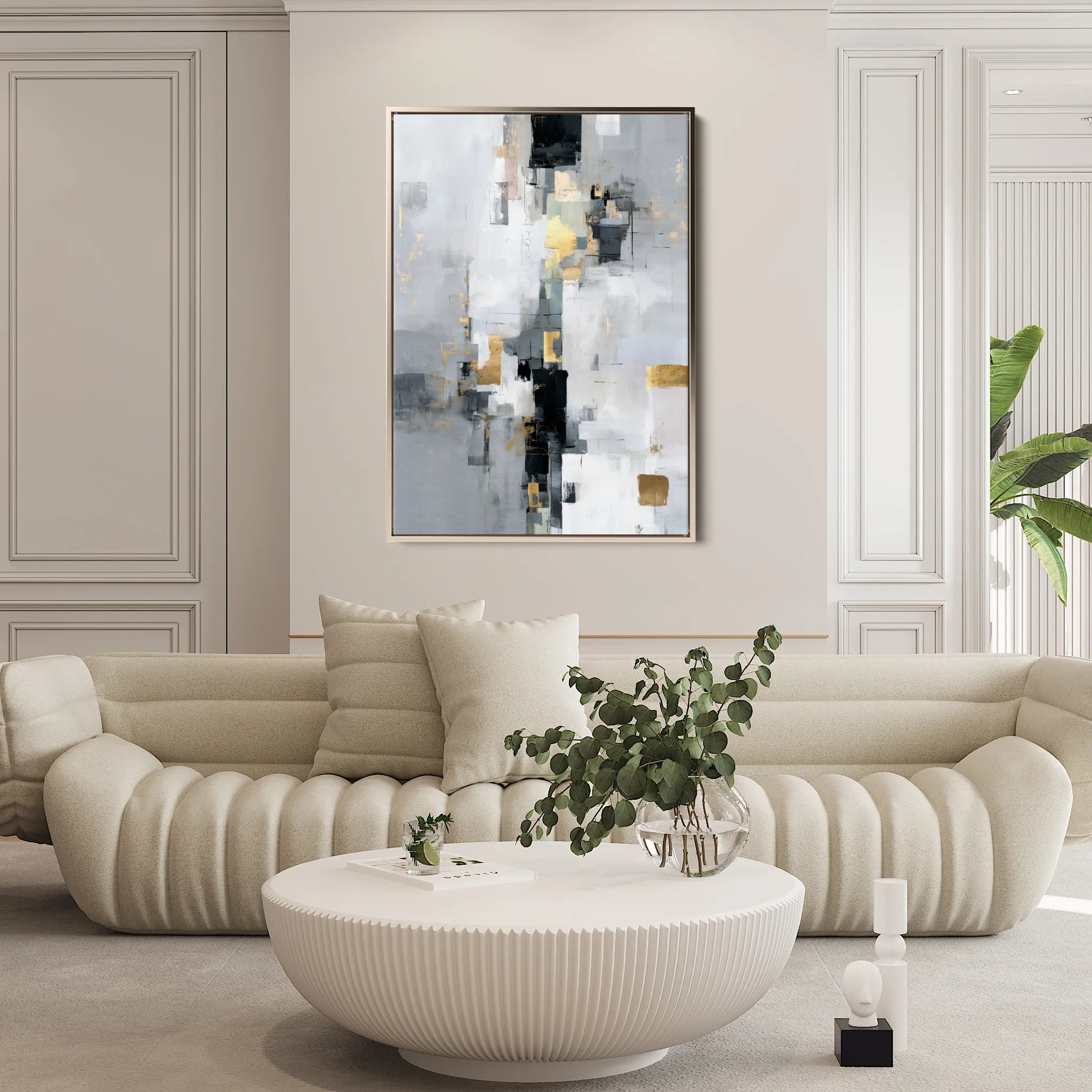 Abstract 2101 Canvas Art 18" x 24" / 45 x 60 cm / Black