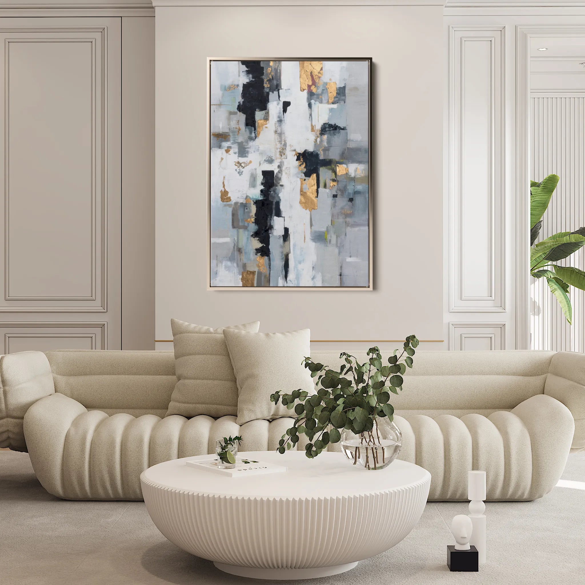 Abstract 2102 Canvas Art 18" x 24" / 45 x 60 cm / Black