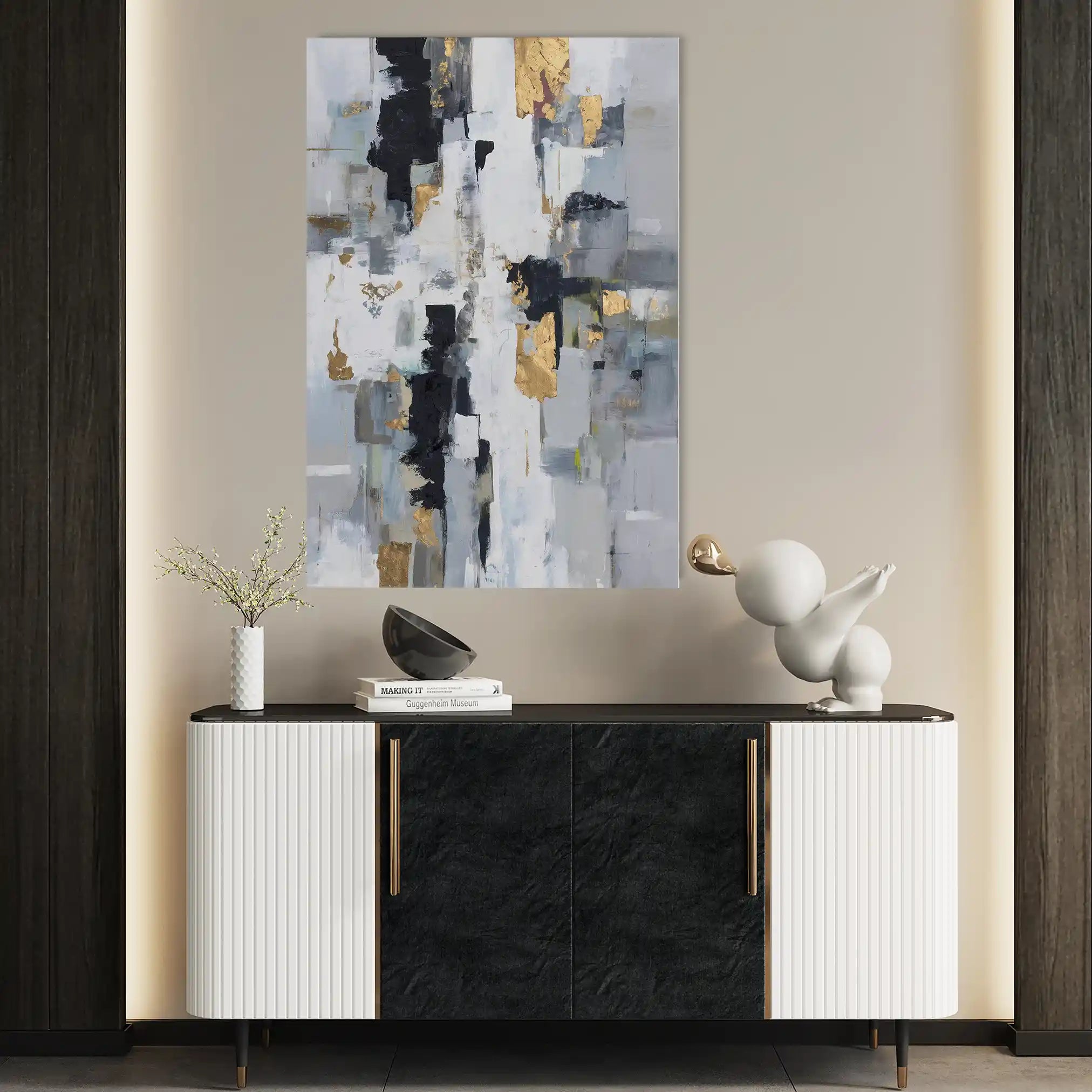 Abstract 2102 Canvas Art 18" x 24" / 45 x 60 cm / Black