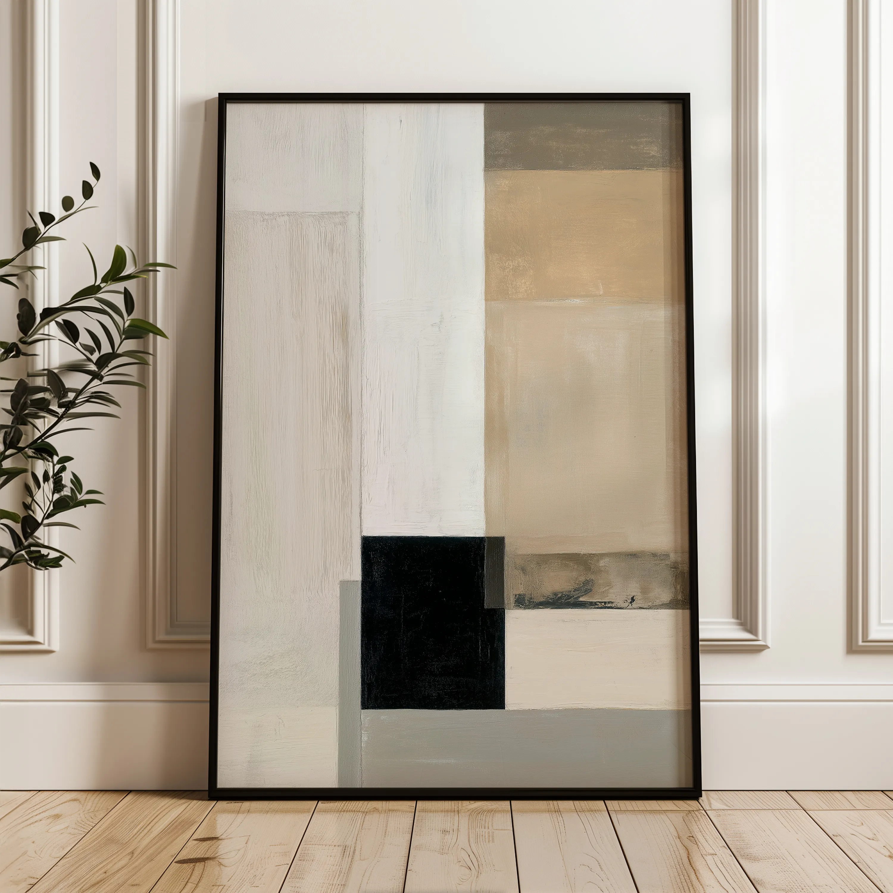 Abstract 2103 Canvas Art 18" x 24" / 45 x 60 cm / Black