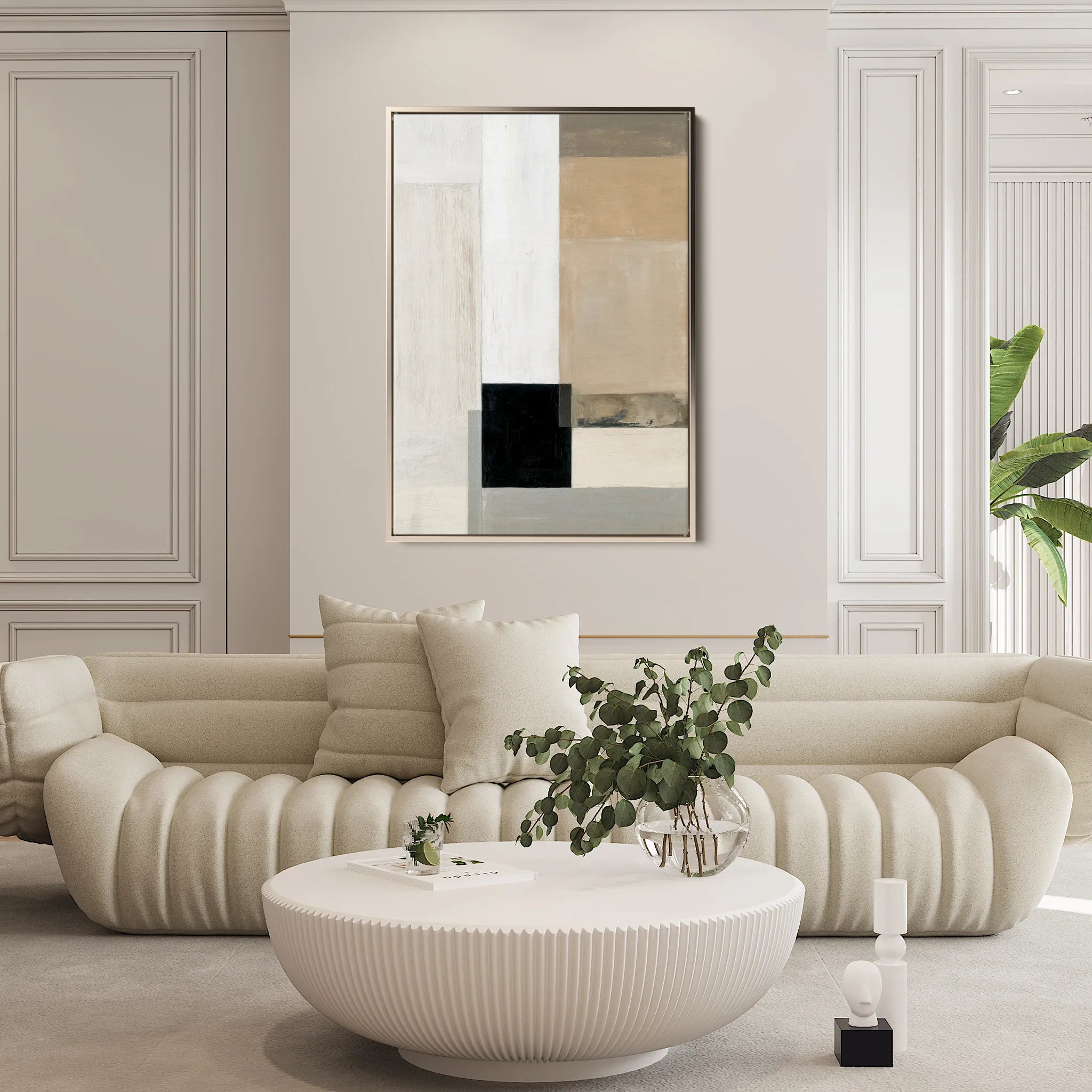 Abstract 2103 Canvas Art 18" x 24" / 45 x 60 cm / Black