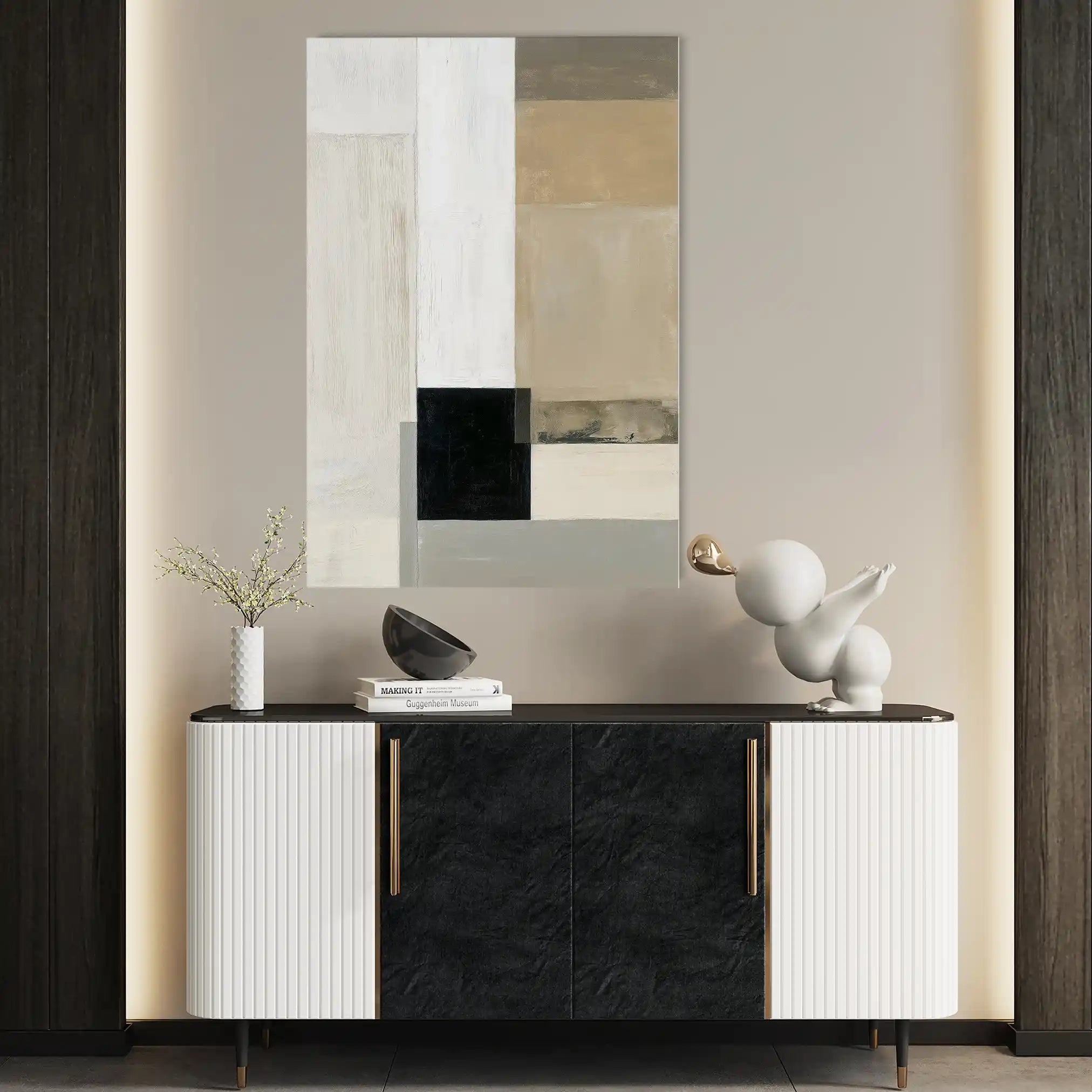 Abstract 2103 Canvas Art 18" x 24" / 45 x 60 cm / Black