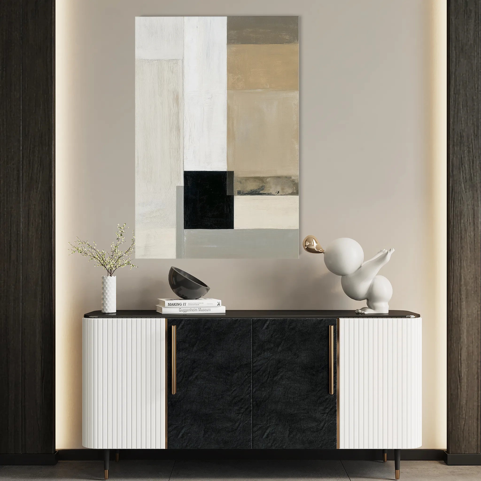 Abstract 2103 Canvas Art 18" x 24" / 45 x 60 cm / Black