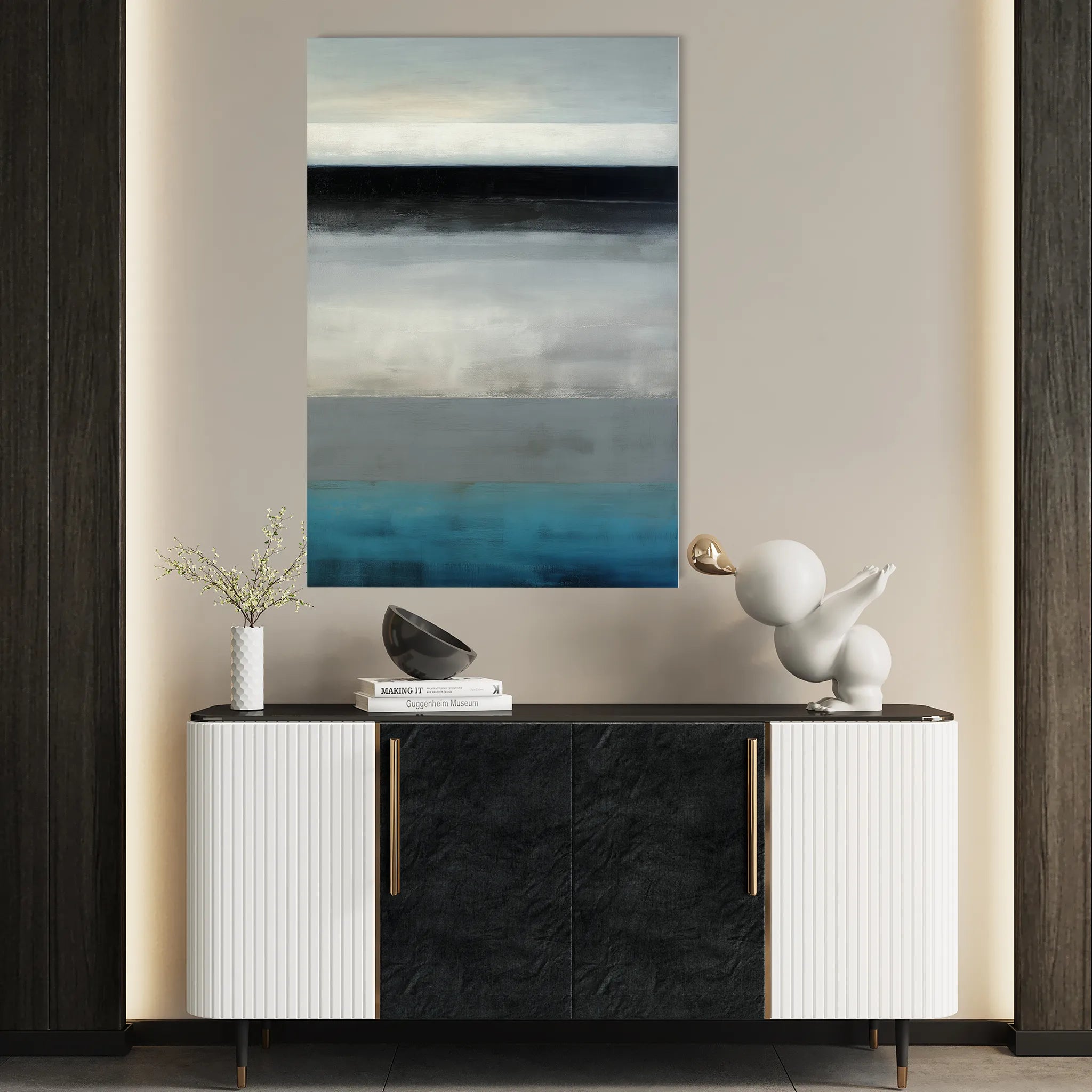 Abstract 2104 Canvas Art 18" x 24" / 45 x 60 cm / Black