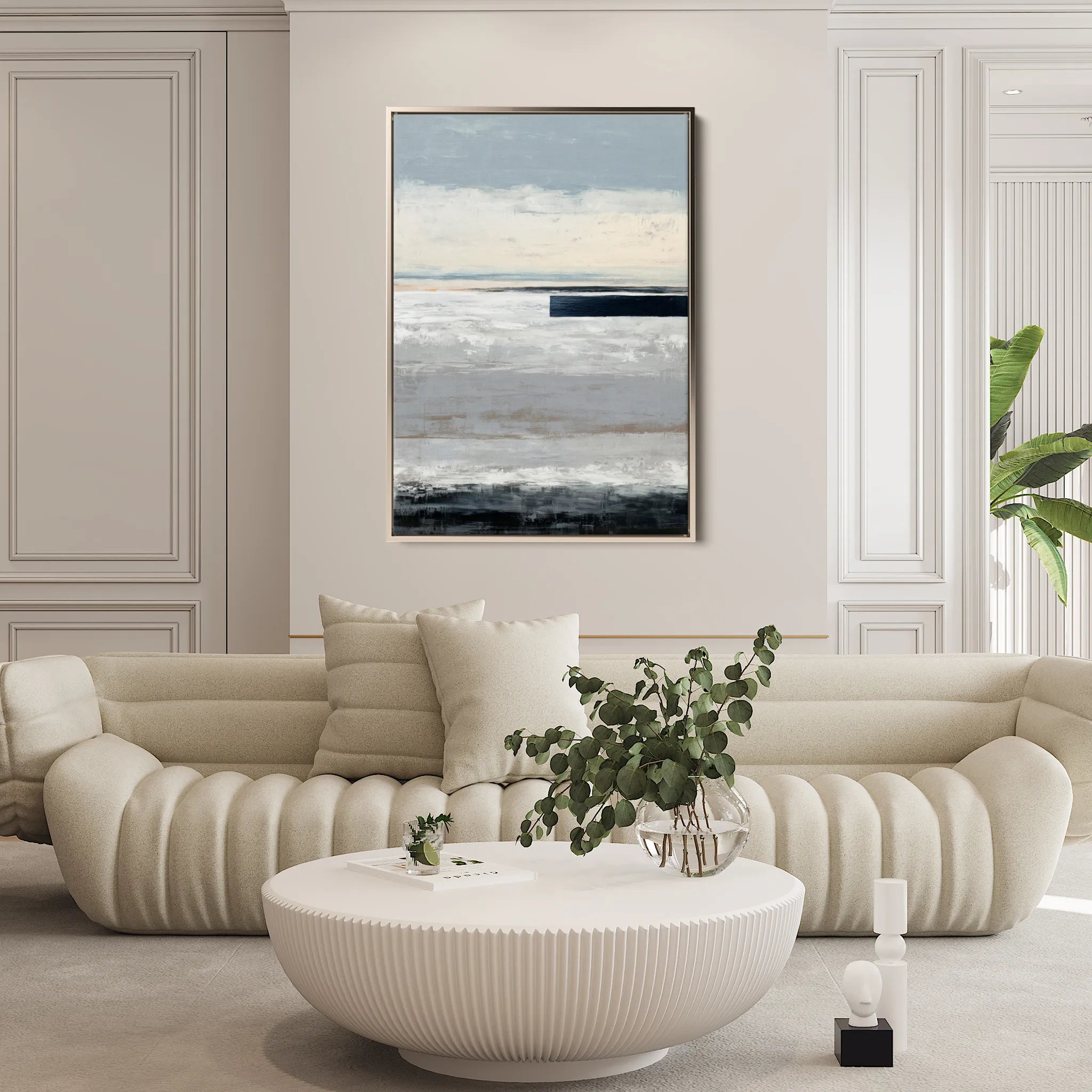 Abstract 2105 Canvas Art 18" x 24" / 45 x 60 cm / Black