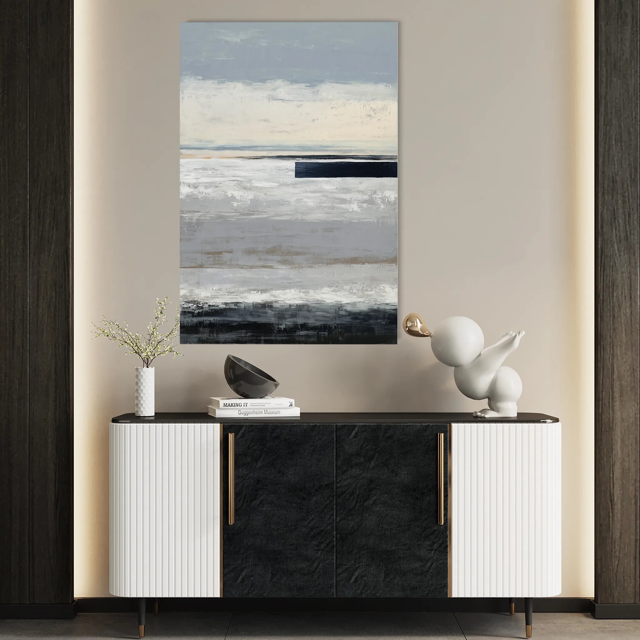 Abstract 2105 Canvas Art 18" x 24" / 45 x 60 cm / Black