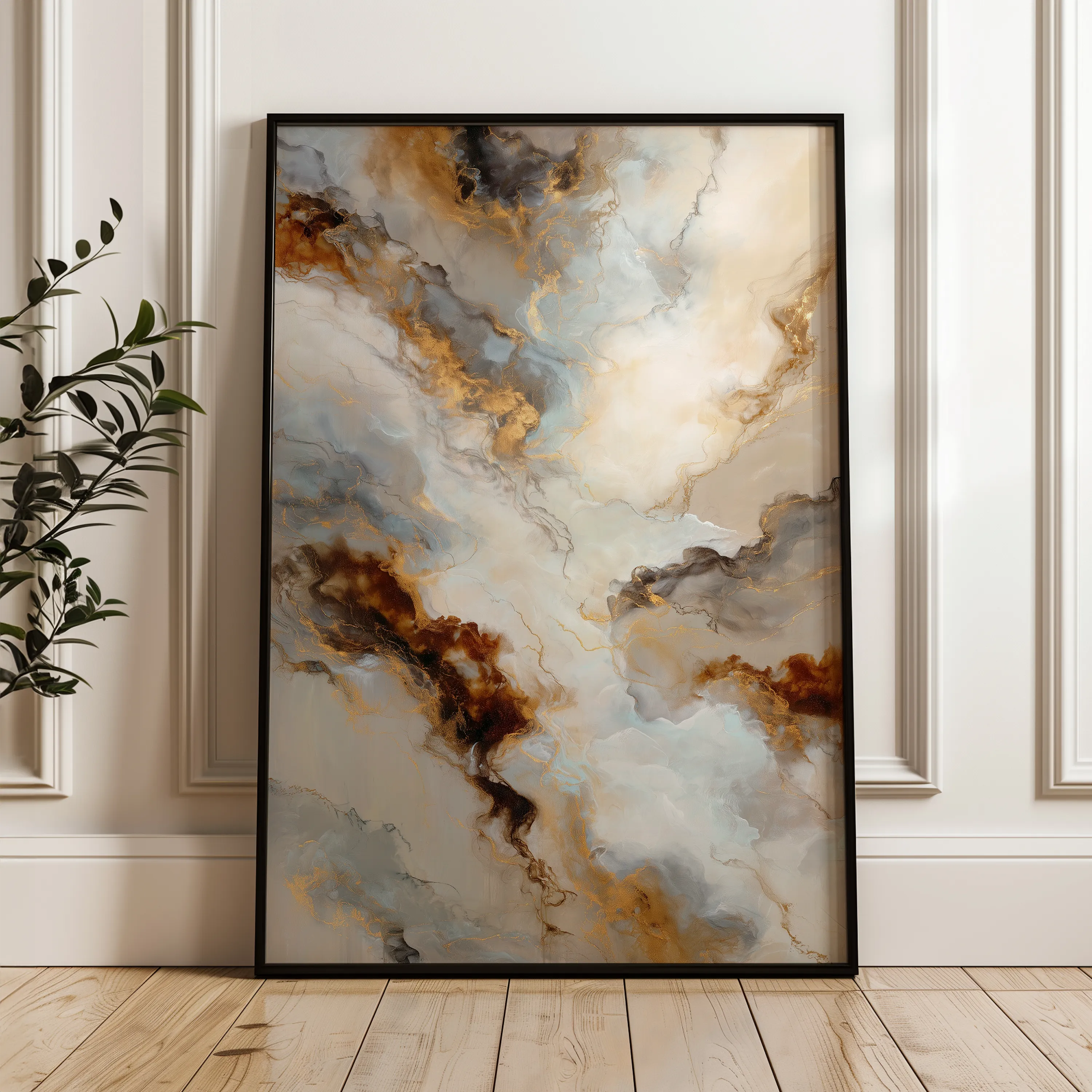 Abstract 2107 Canvas Art 18" x 24" / 45 x 60 cm / Black