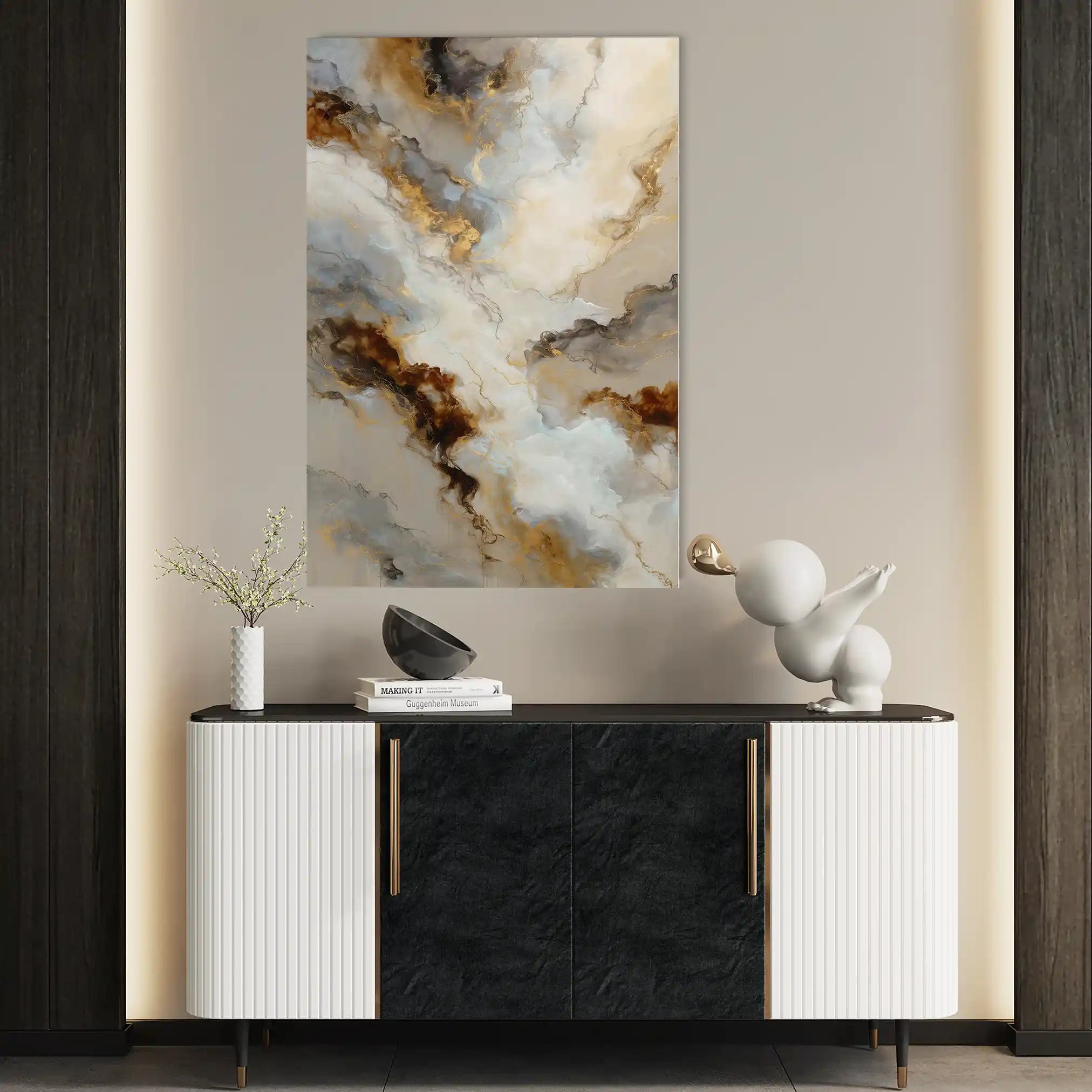 Abstract 2107 Canvas Art 18" x 24" / 45 x 60 cm / Black