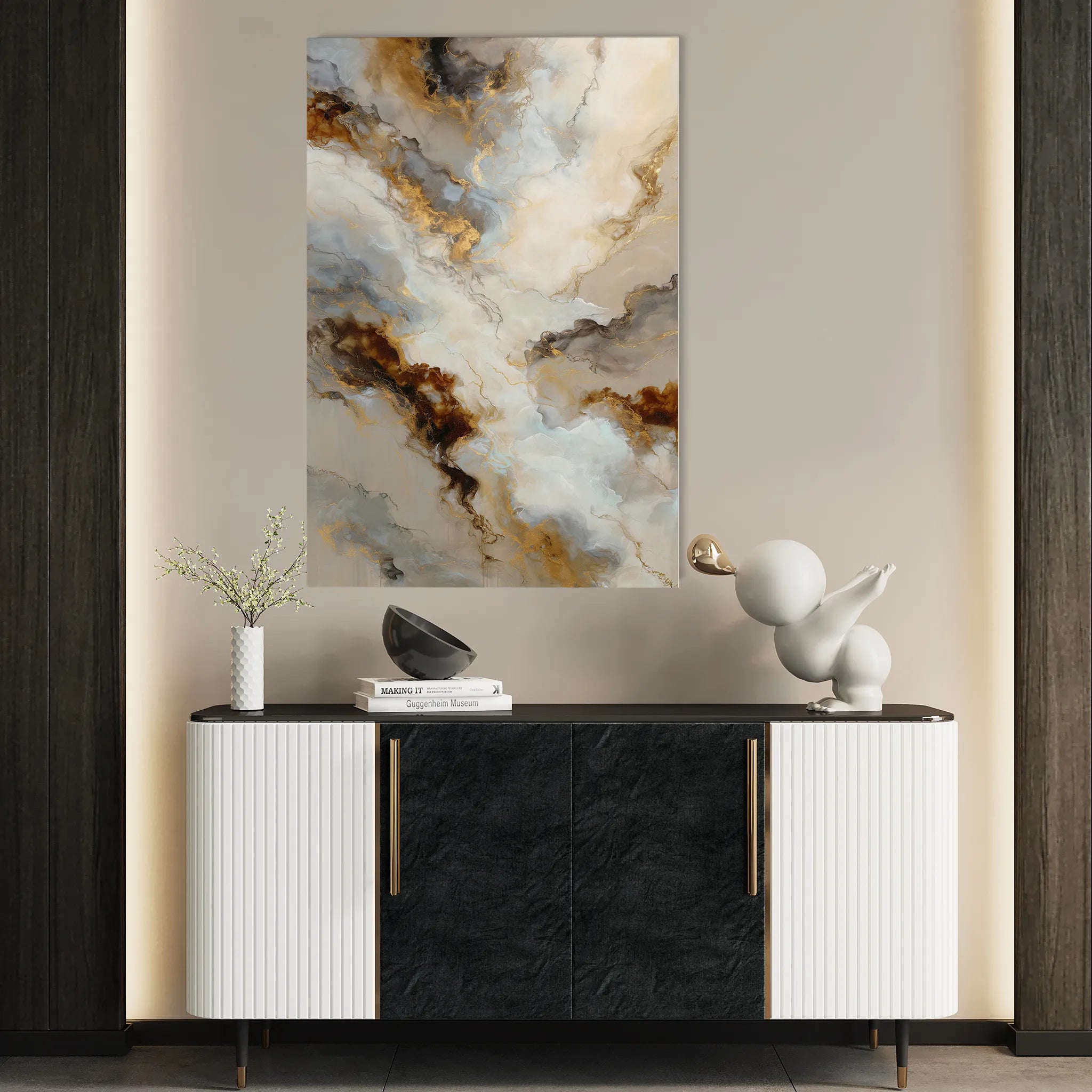 Abstract 2107 Canvas Art 18" x 24" / 45 x 60 cm / Black