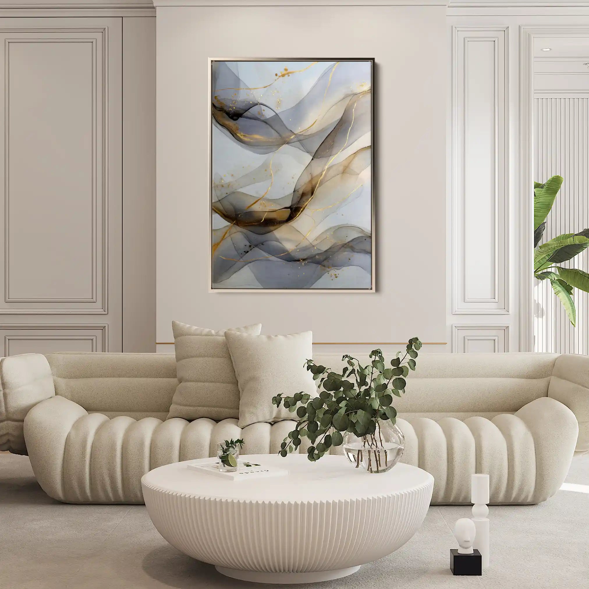 Abstract 2108 Canvas Art 18" x 24" / 45 x 60 cm / Black