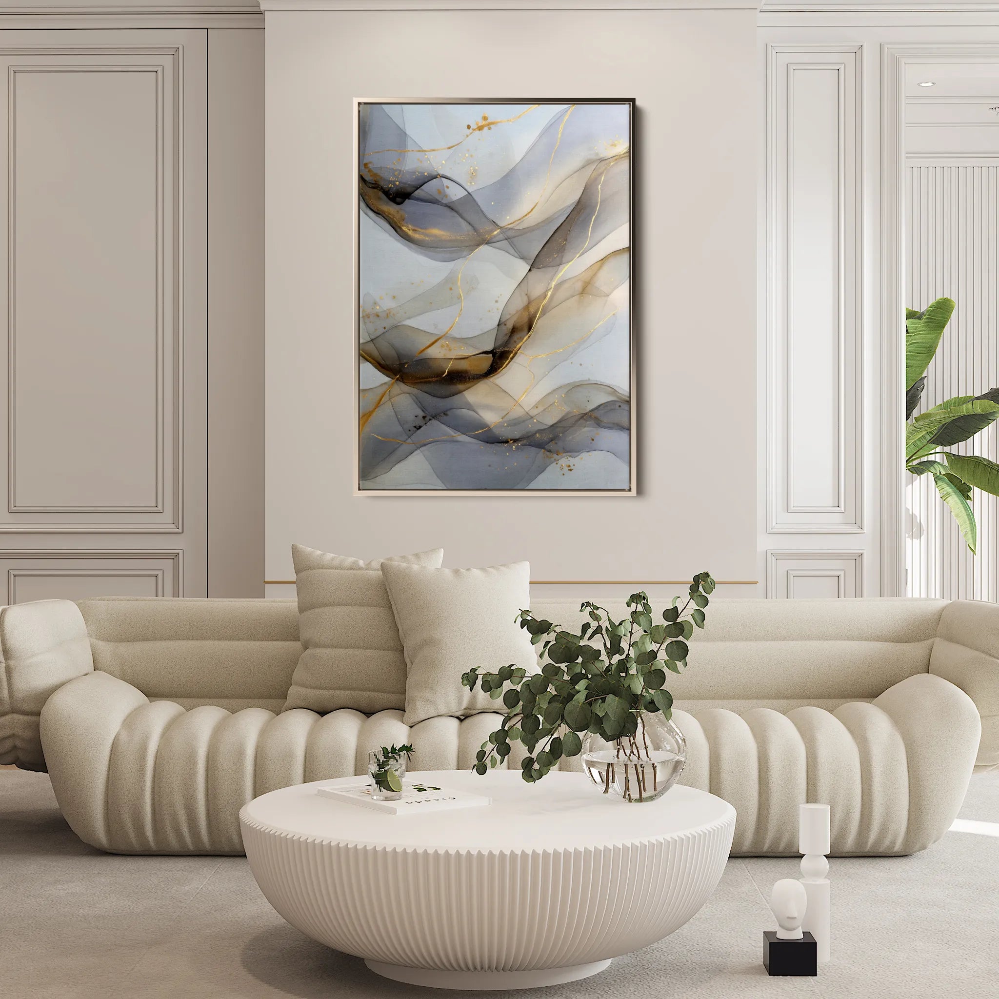 Abstract 2108 Canvas Art 18" x 24" / 45 x 60 cm / Black