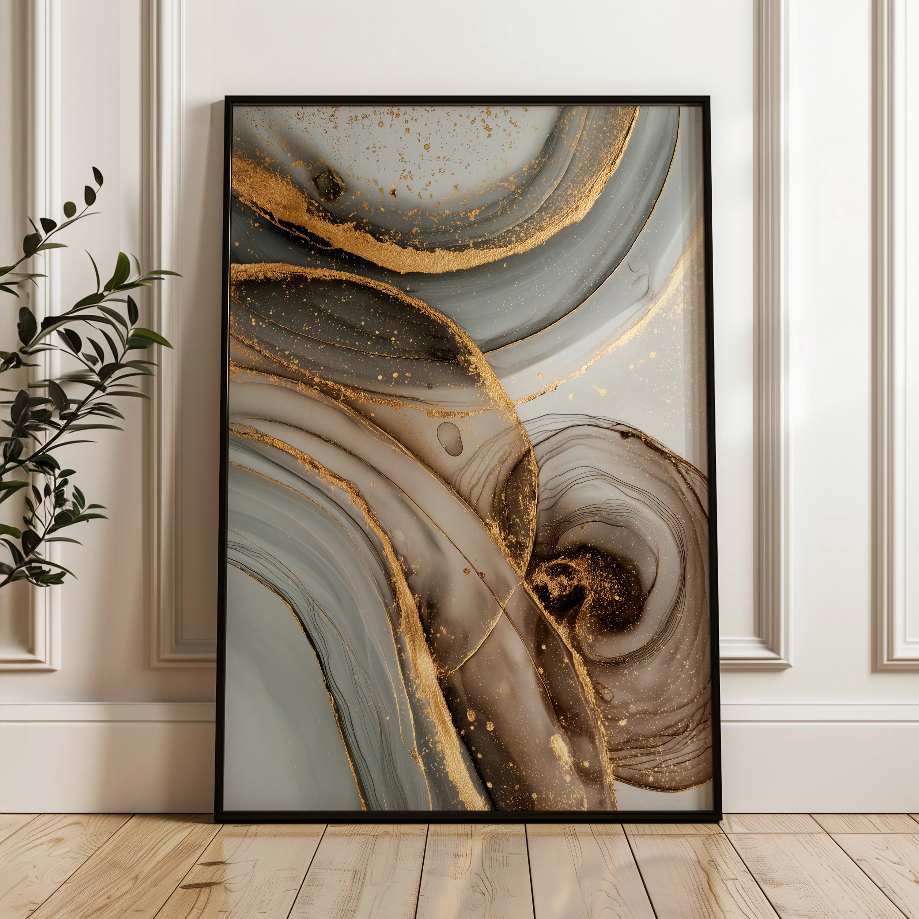 Abstract 2109 Canvas Art 18" x 24" / 45 x 60 cm / Black