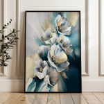 Floral 211 Canvas Art 18" x 24" / 45 x 60 cm / Black