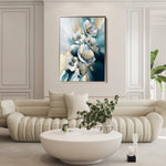 Floral 211 Canvas Art 18" x 24" / 45 x 60 cm / Black