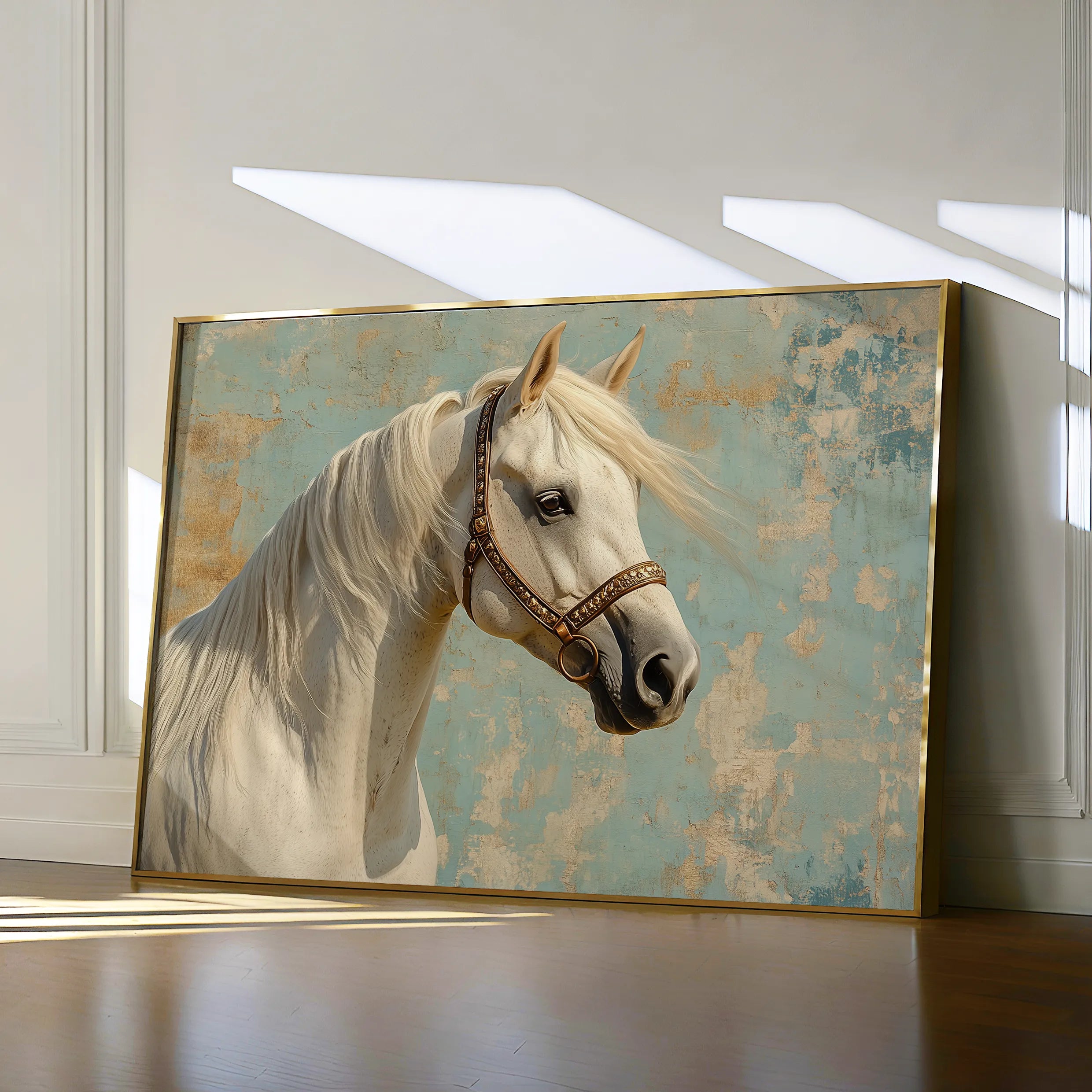 Horses 211 Canvas Art 18" x 24" / 45 x 60 cm / Black