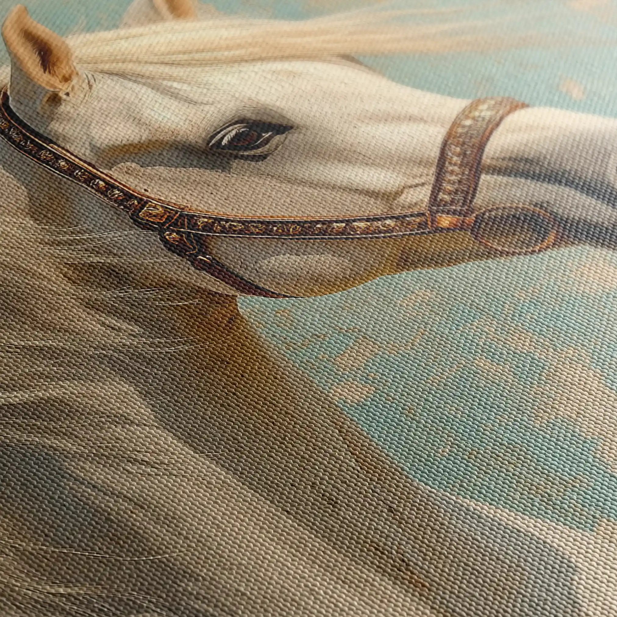 Horses 211 Canvas Art 60 x 40 cm / Black