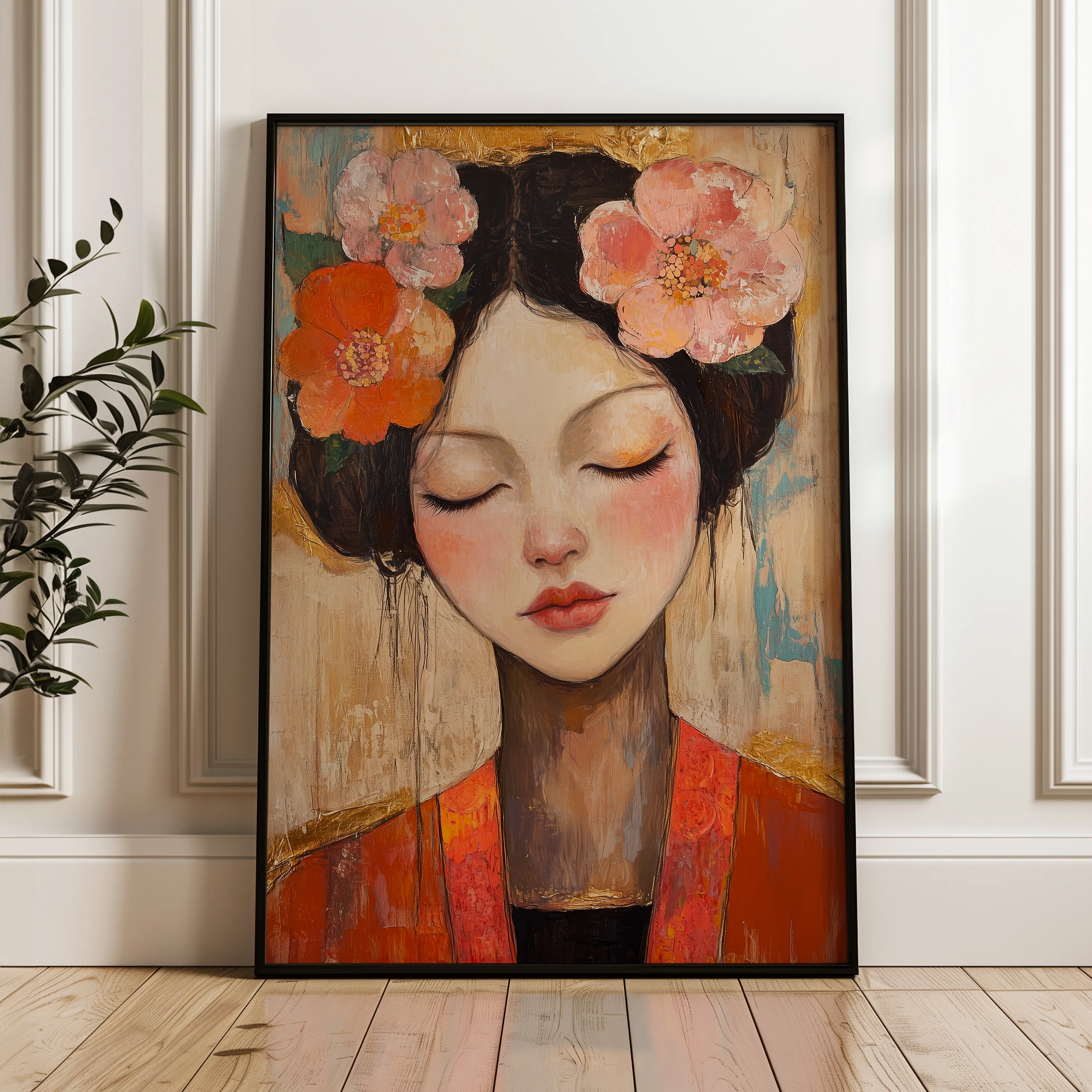 Portrait 211 Canvas Art 18" x 24" / 45 x 60 cm / Black