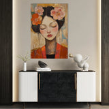 Portrait 211 Canvas Art 18" x 24" / 45 x 60 cm / Black