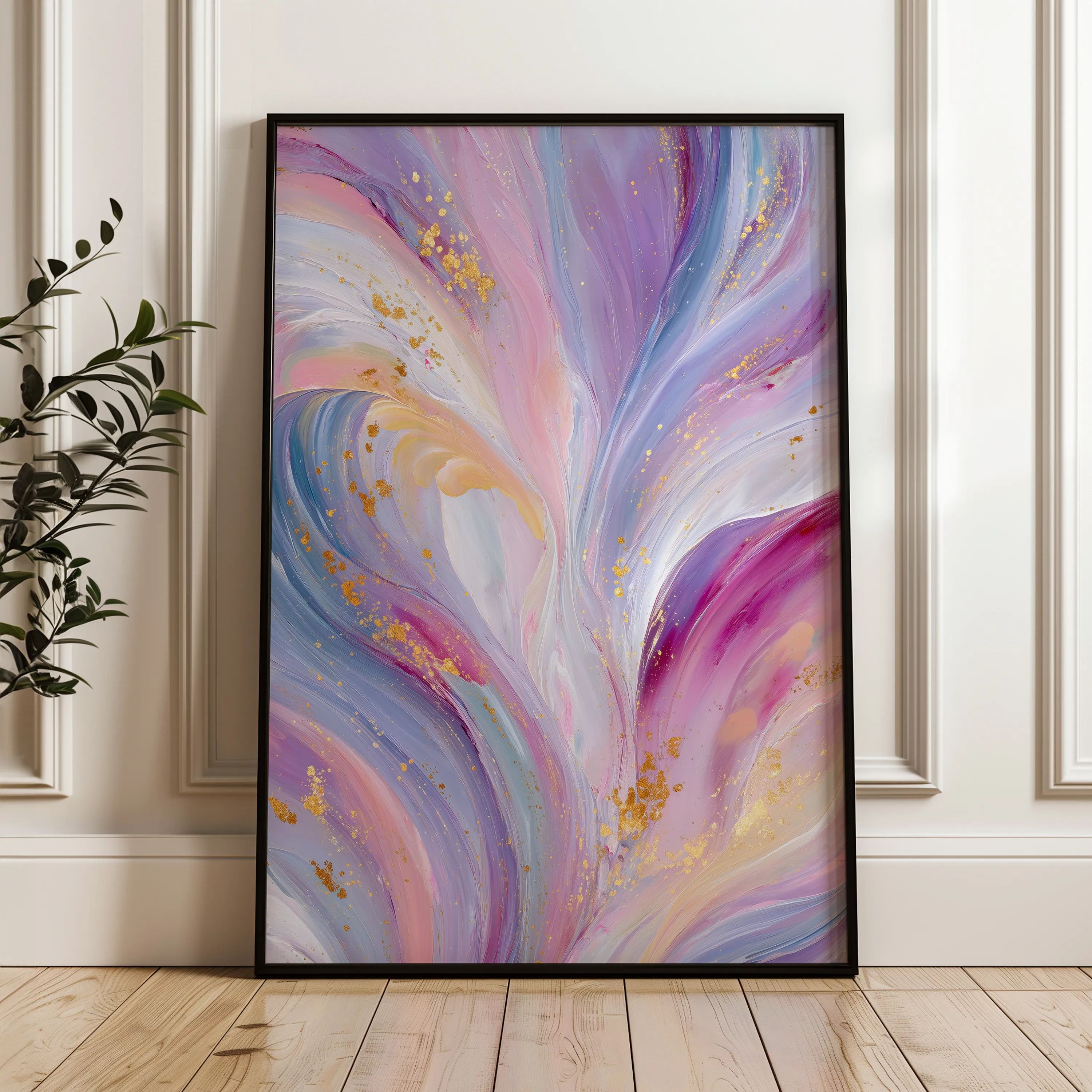 Abstract 2111 Canvas Art 18" x 24" / 45 x 60 cm / Black