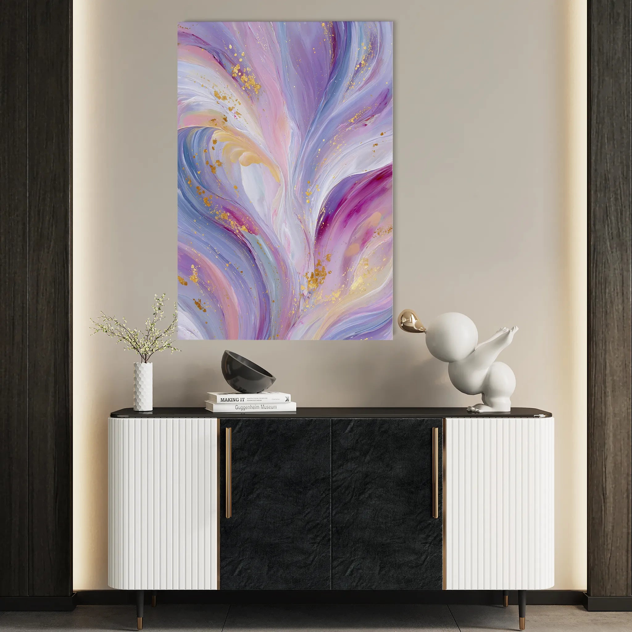 Abstract 2111 Canvas Art 18" x 24" / 45 x 60 cm / Black