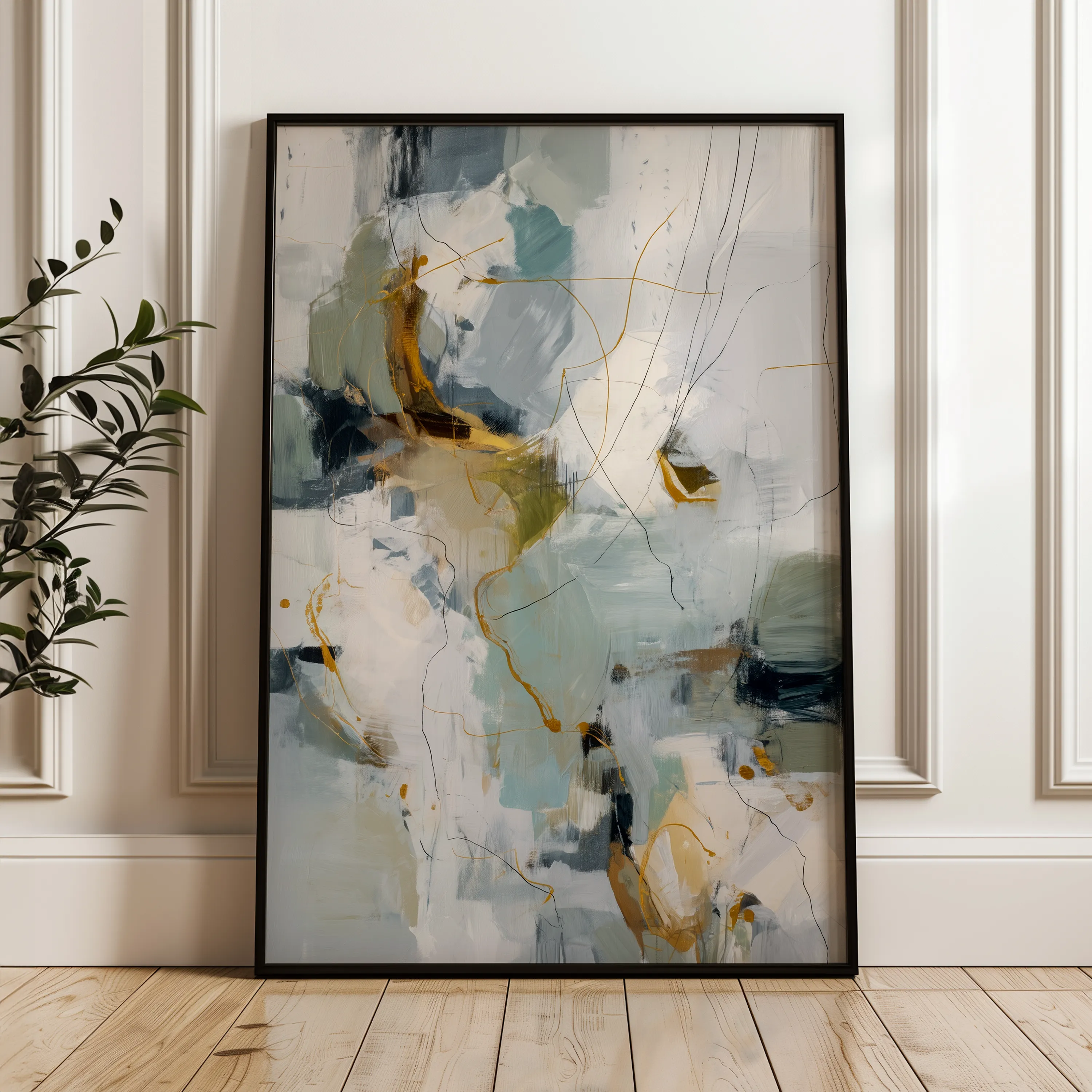 Abstract 2112 Canvas Art 18" x 24" / 45 x 60 cm / Black