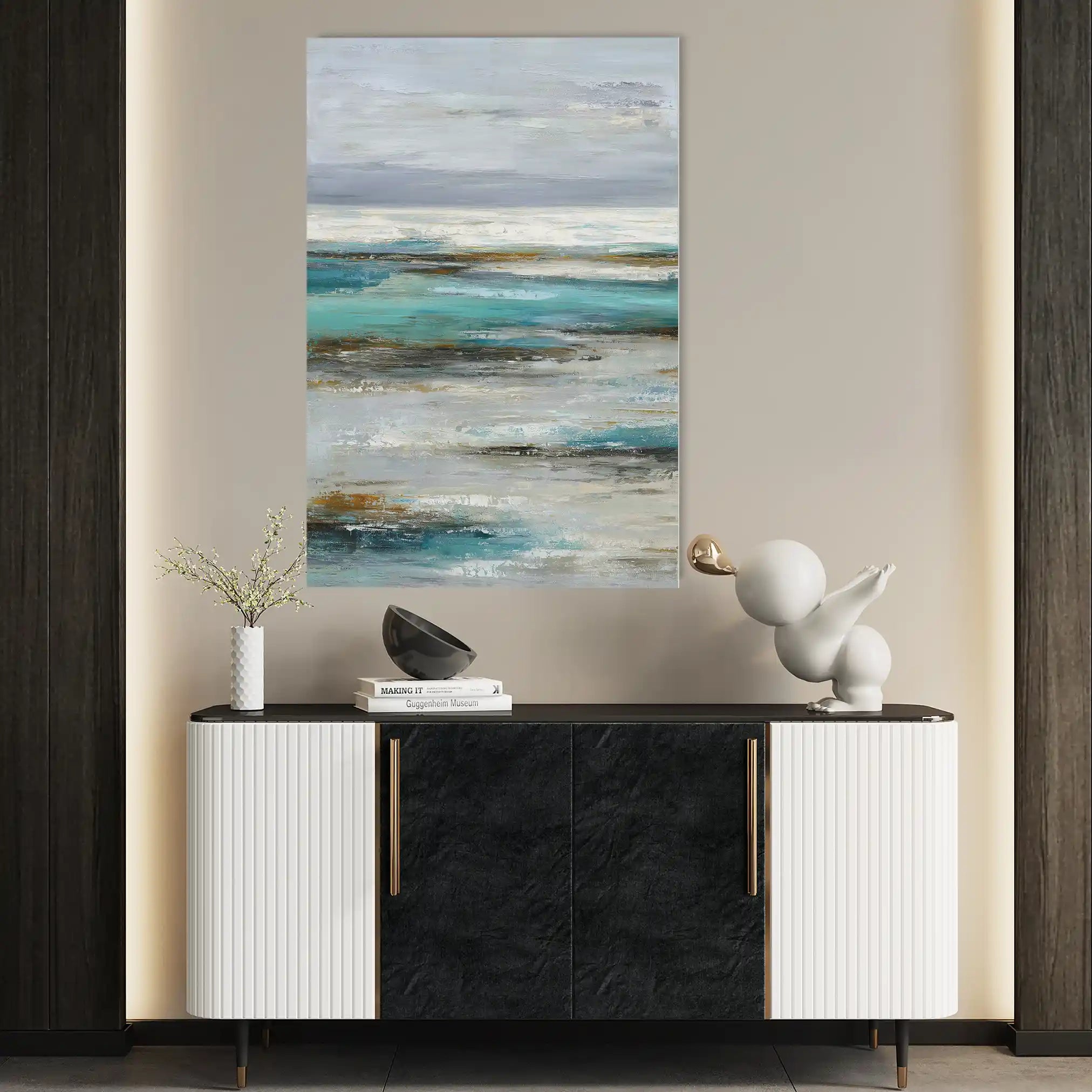 Abstract 2113 Canvas Art 60 x 40 cm / Black