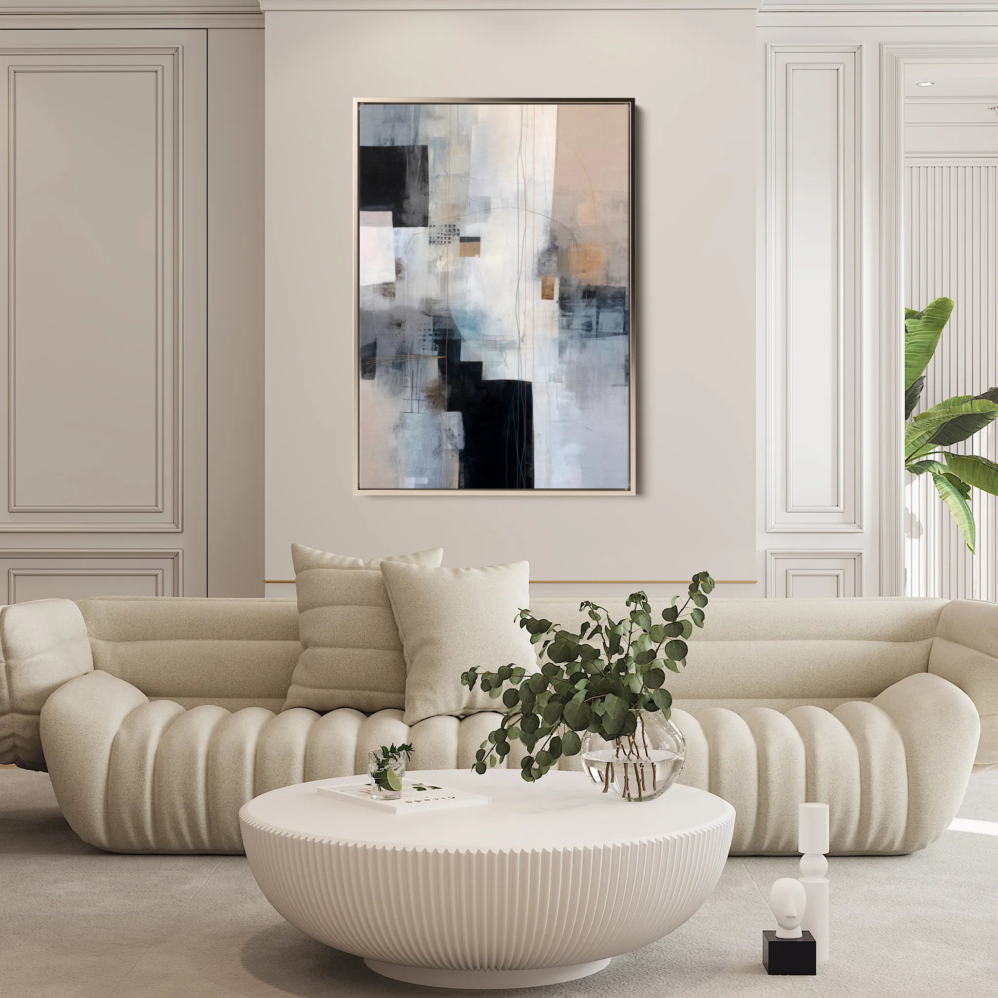 Abstract 2114 Canvas Art 18" x 24" / 45 x 60 cm / Black