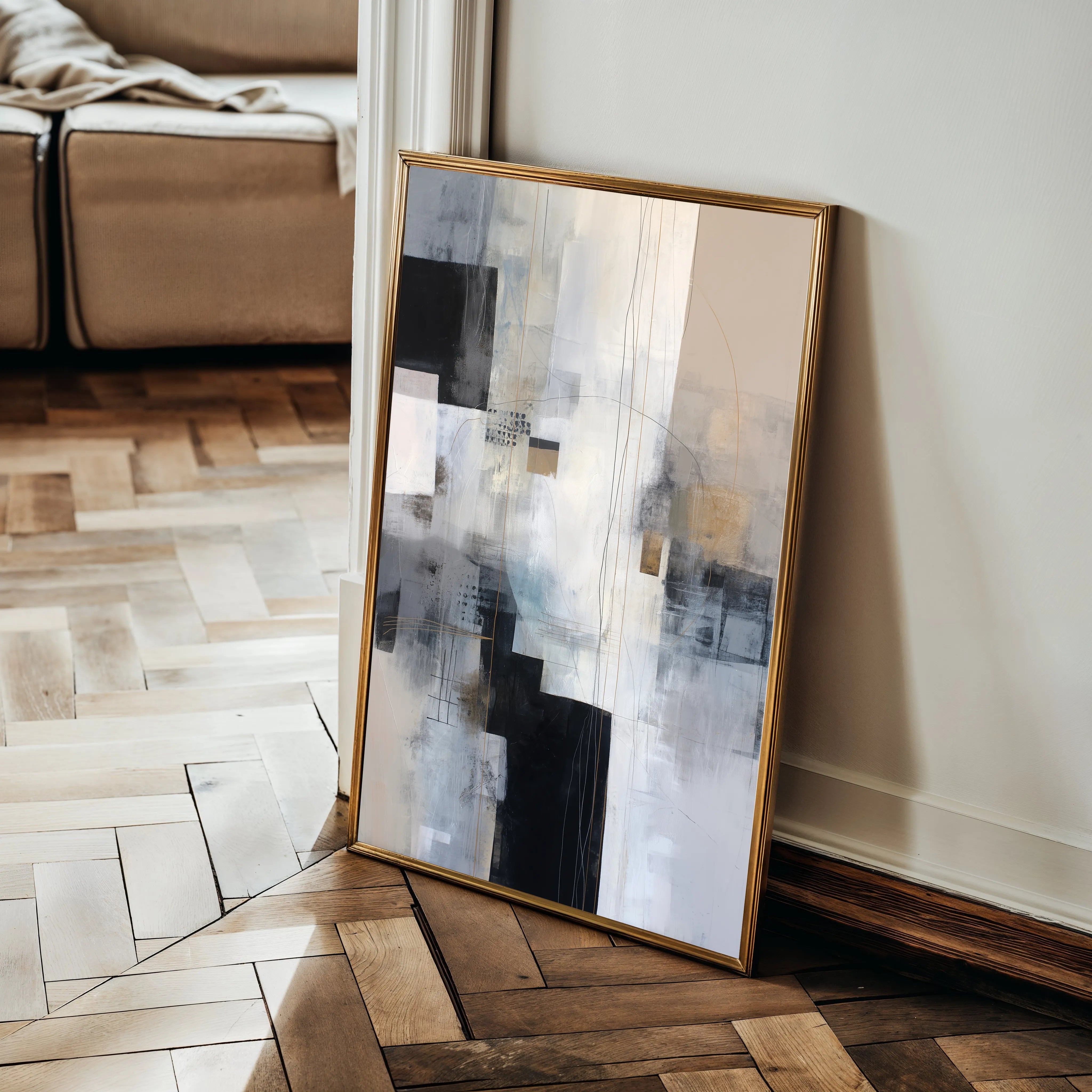 Abstract 2114 Canvas Art 18" x 24" / 45 x 60 cm / Black