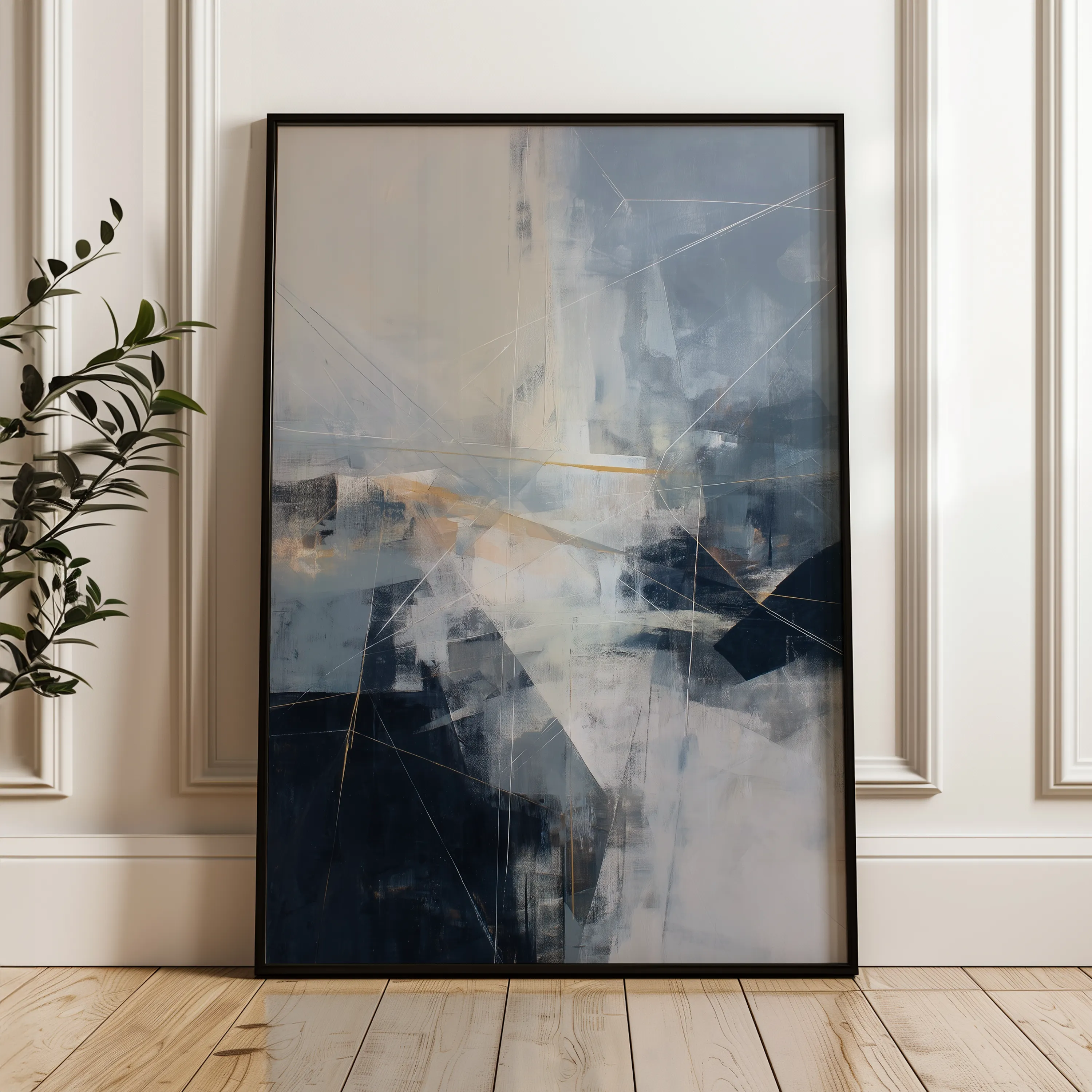 Abstract 2115 Canvas Art 18" x 24" / 45 x 60 cm / Black