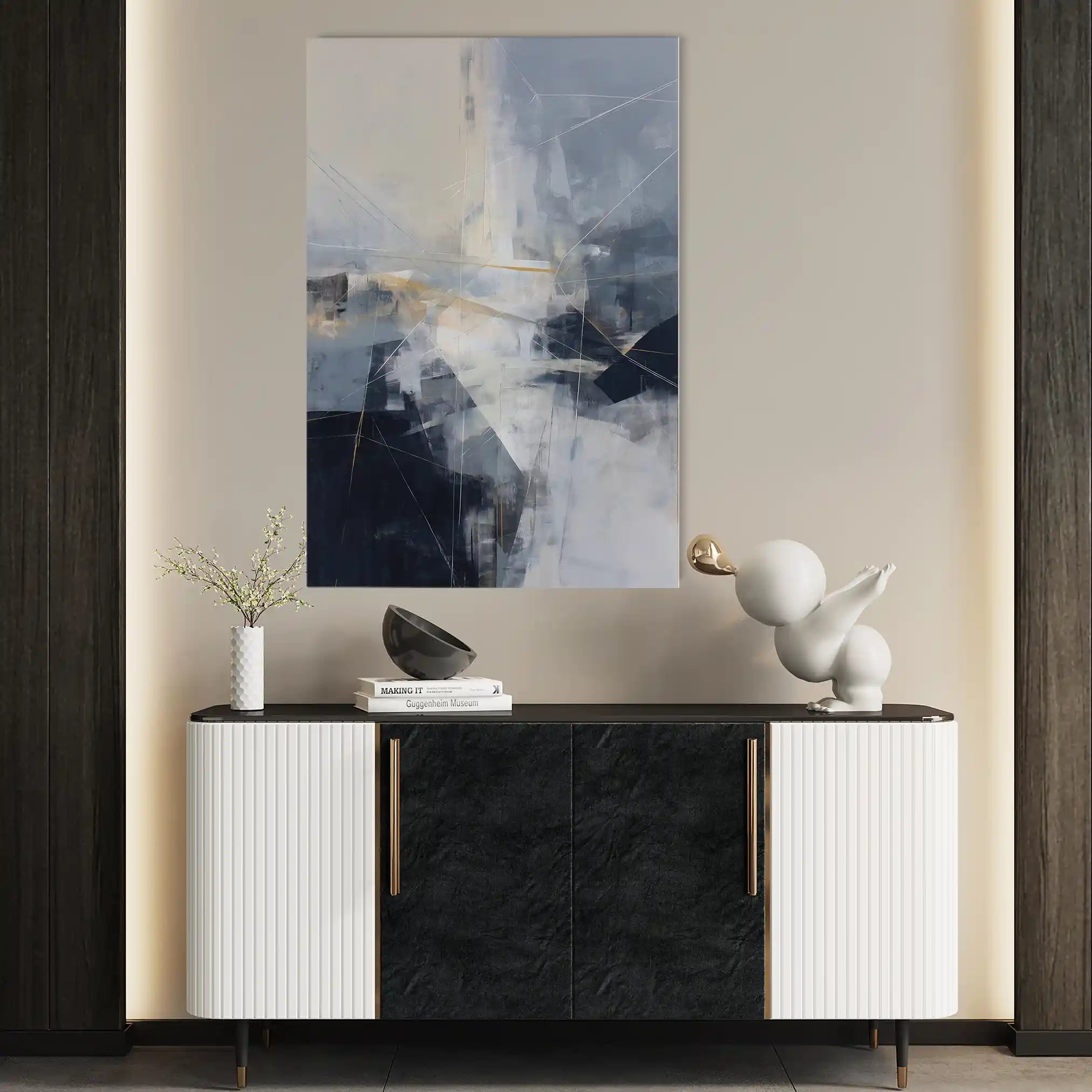 Abstract 2115 Canvas Art 18" x 24" / 45 x 60 cm / Black