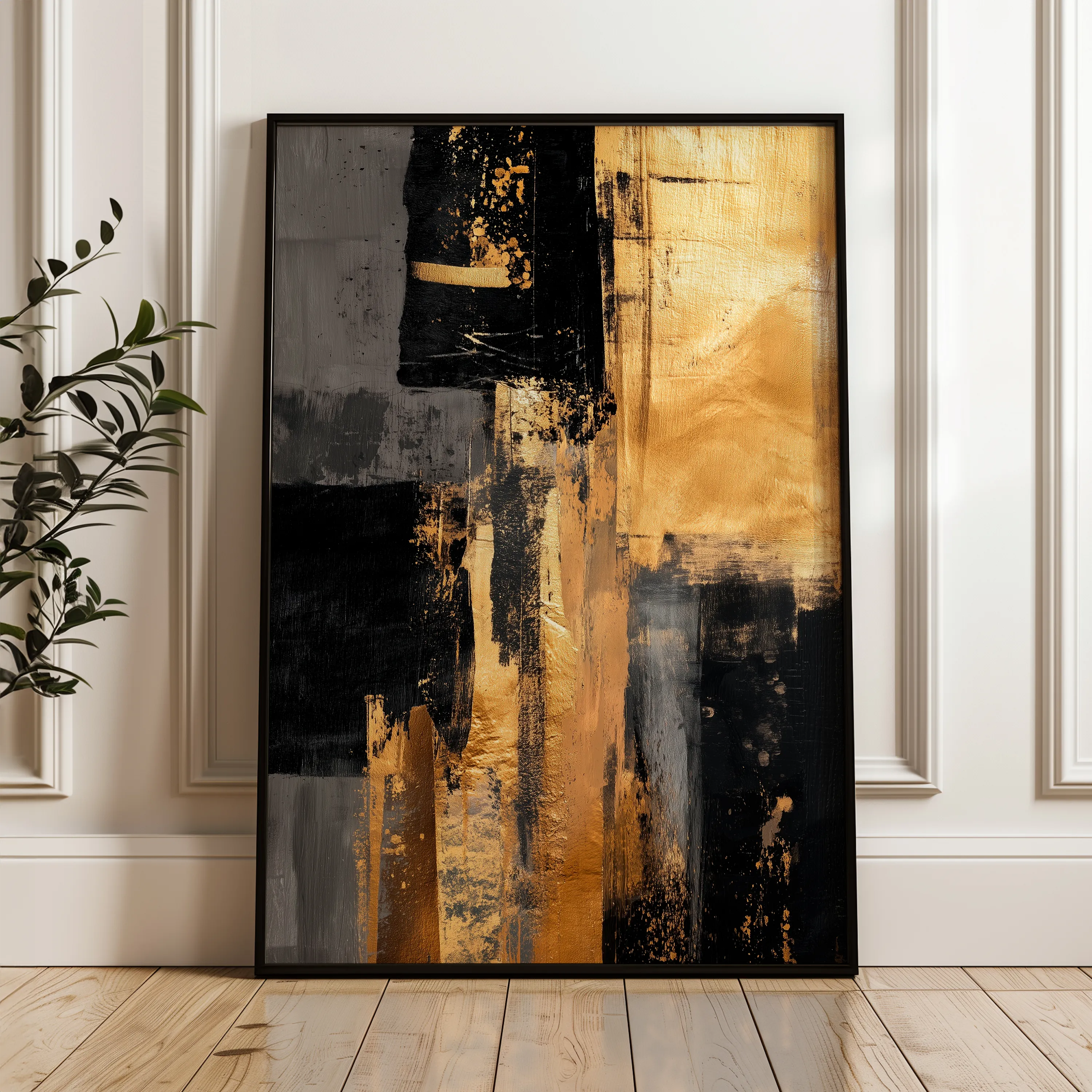 Abstract 2116 Canvas Art 18" x 24" / 45 x 60 cm / Black