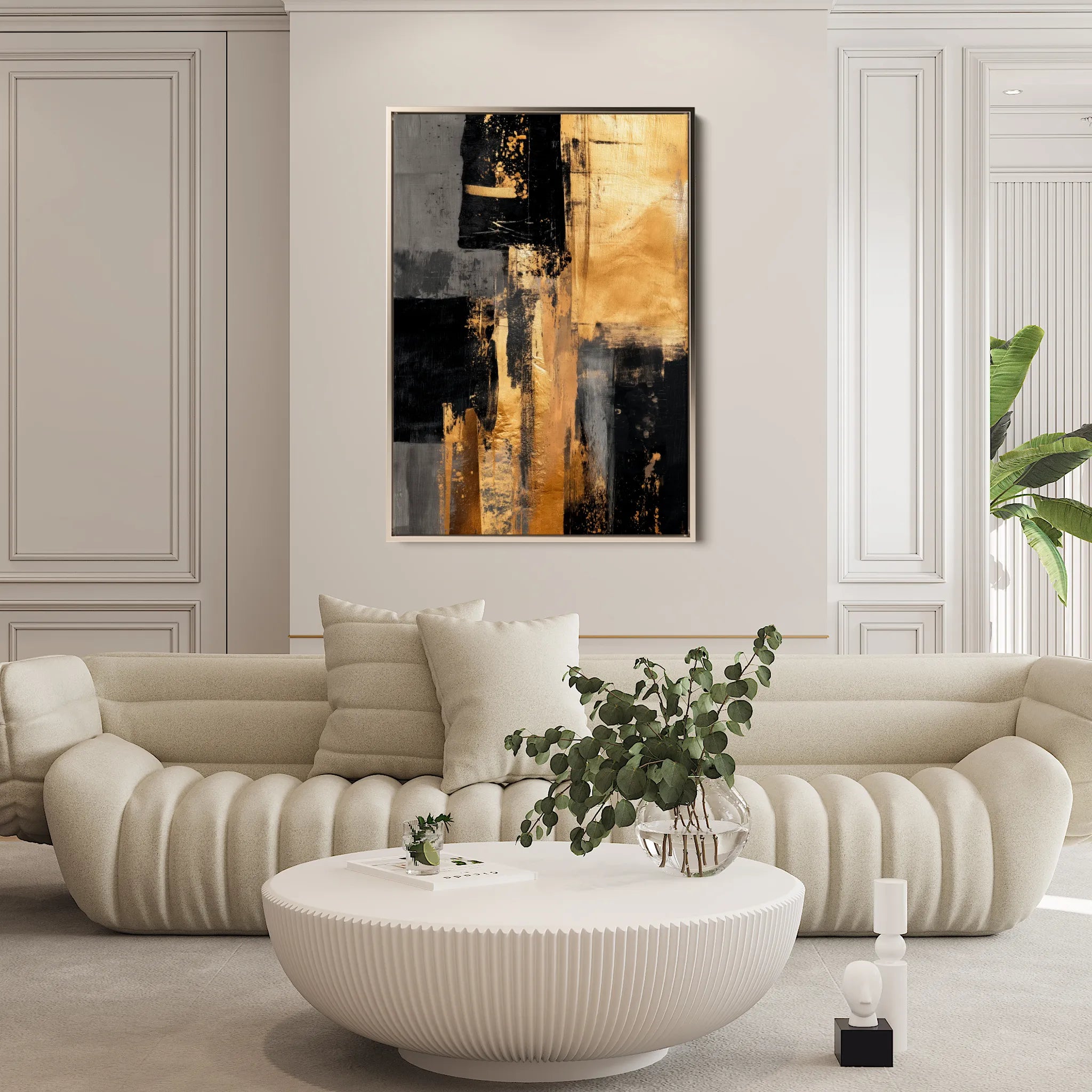 Abstract 2116 Canvas Art 18" x 24" / 45 x 60 cm / Black