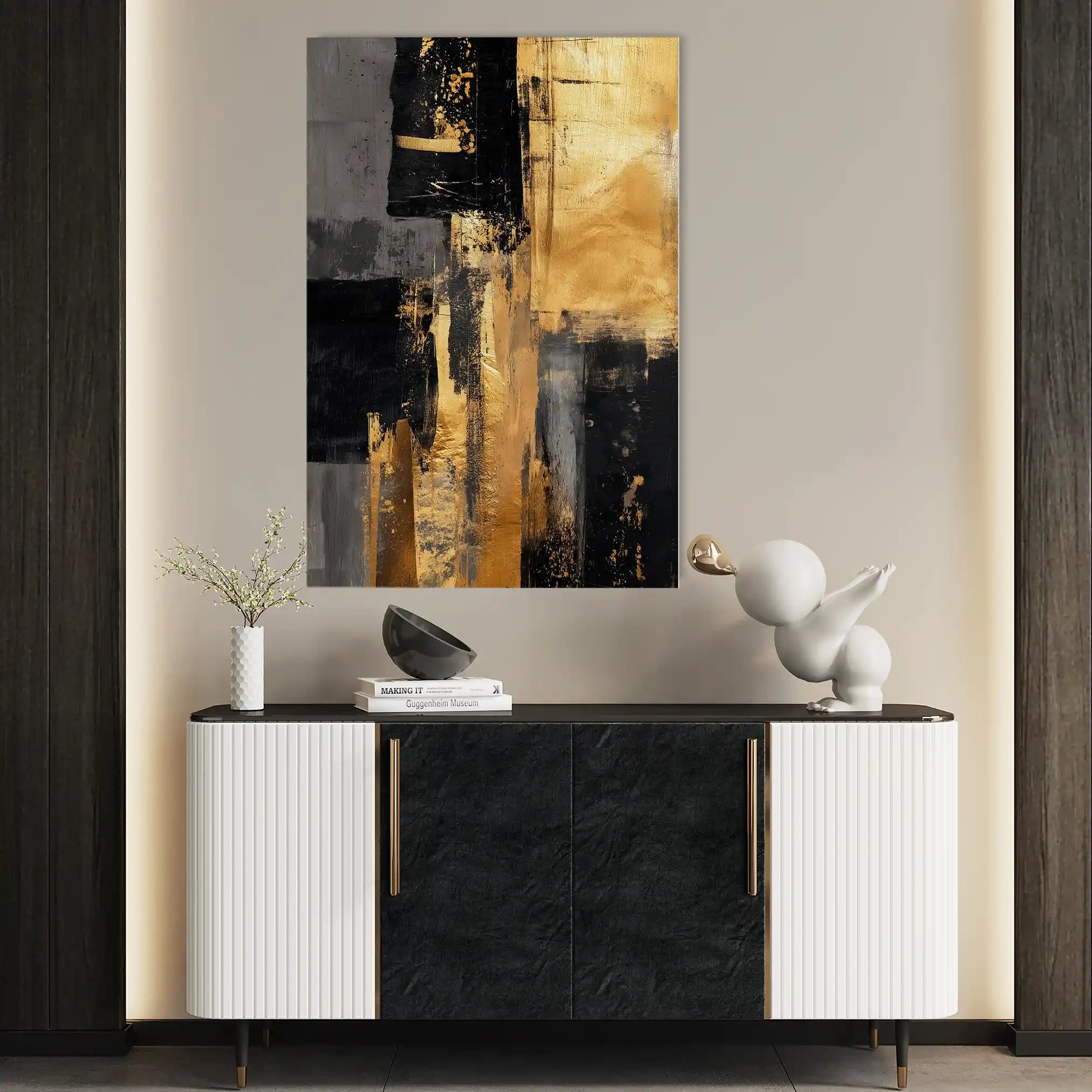 Abstract 2116 Canvas Art 60 x 40 cm / Black