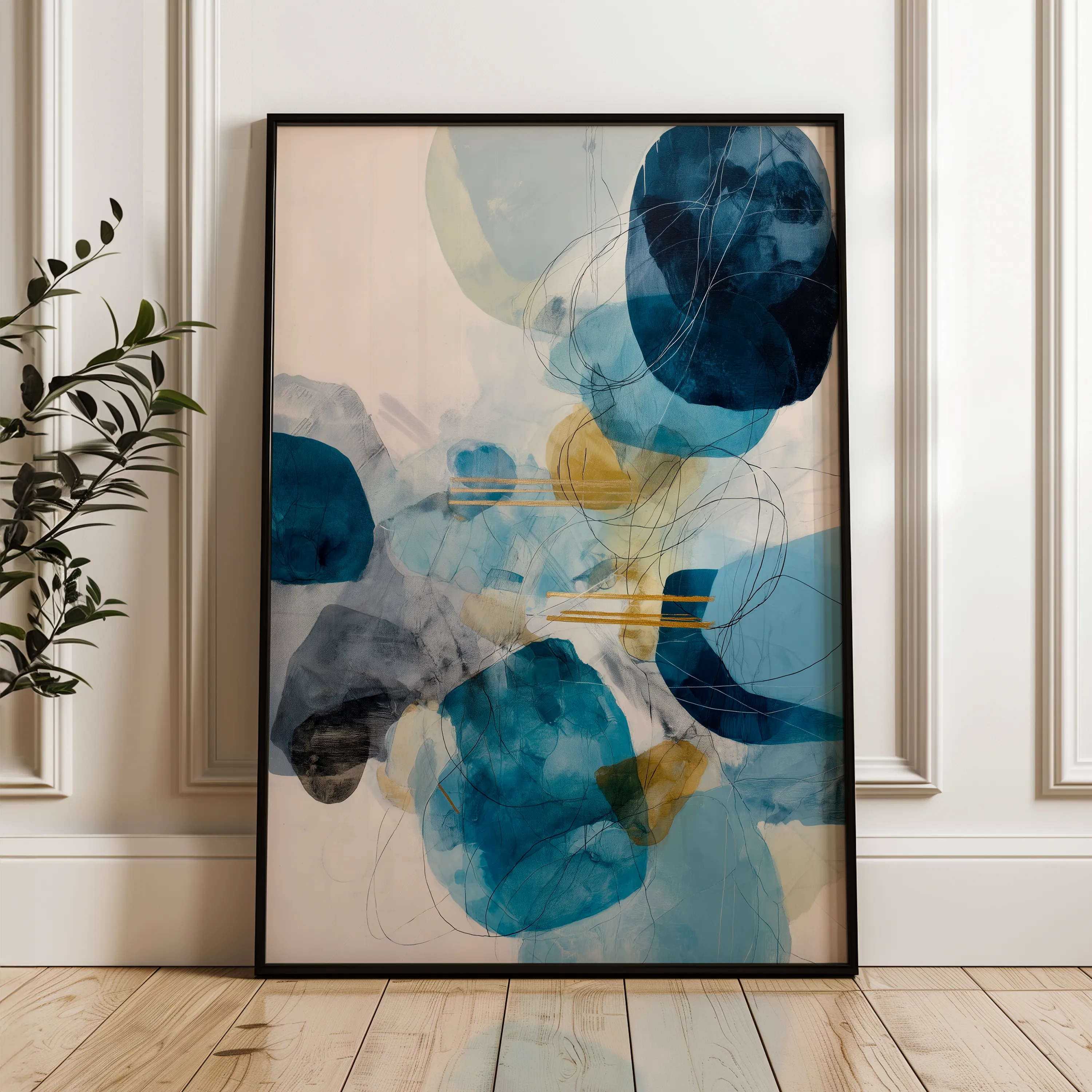 Abstract 2119 Canvas Art 18" x 24" / 45 x 60 cm / Black