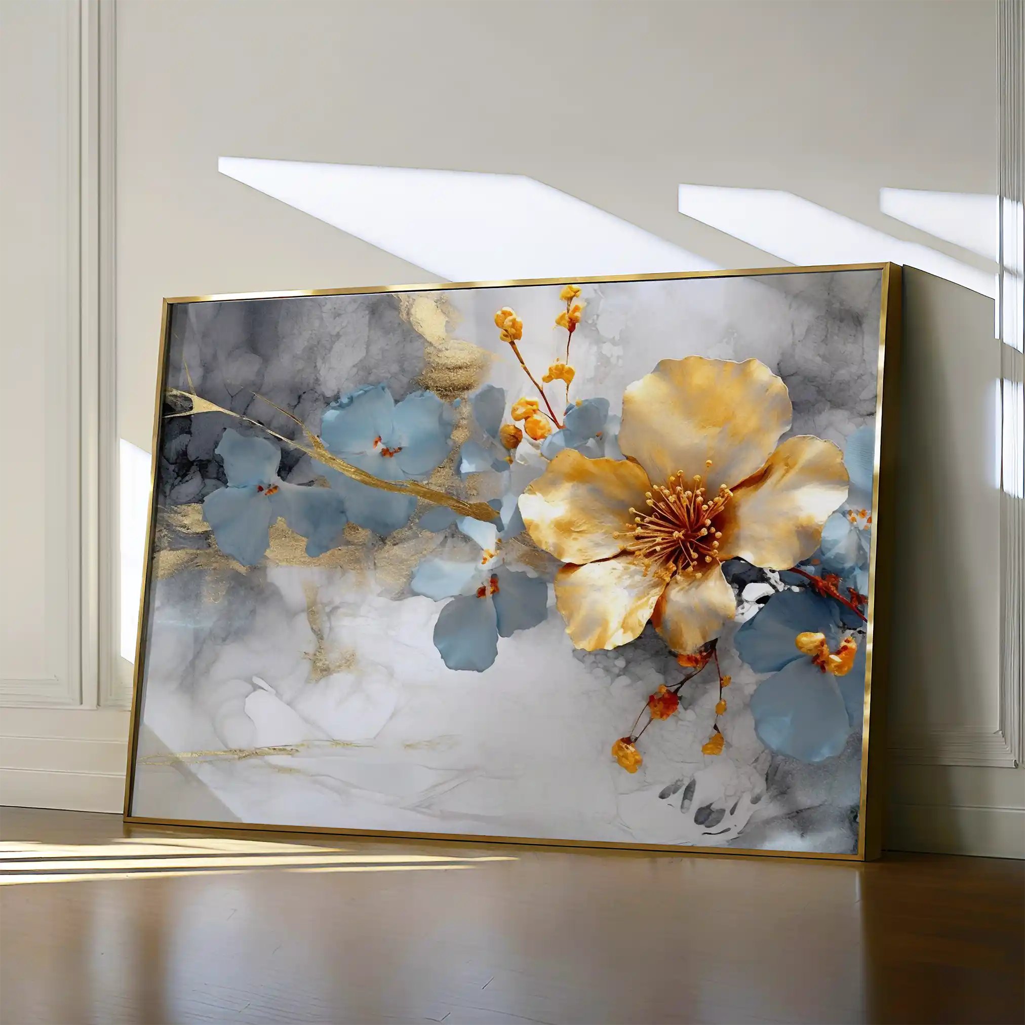 Floral 212 Canvas Art 60 x 40 cm / Black