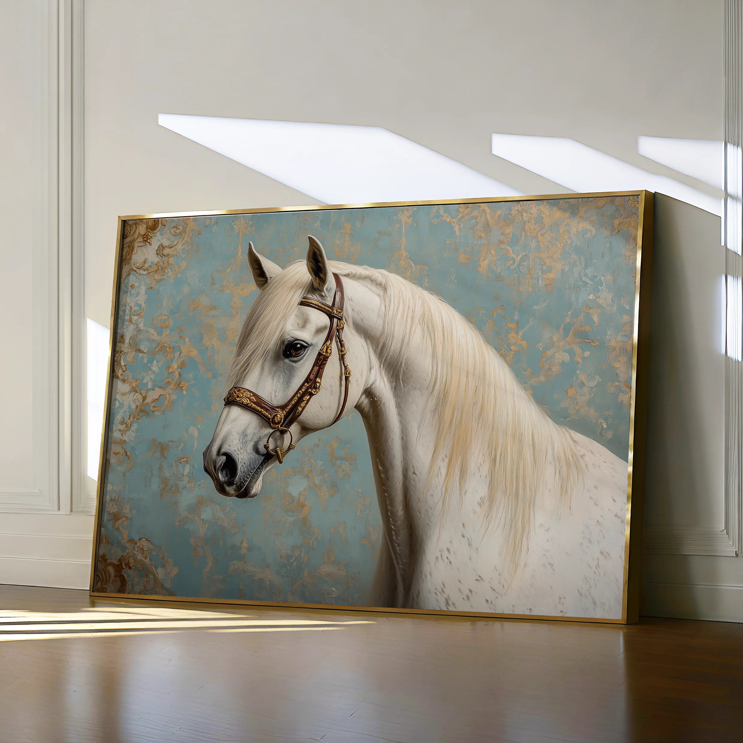 Horses 212 Canvas Art 18" x 24" / 45 x 60 cm / Black