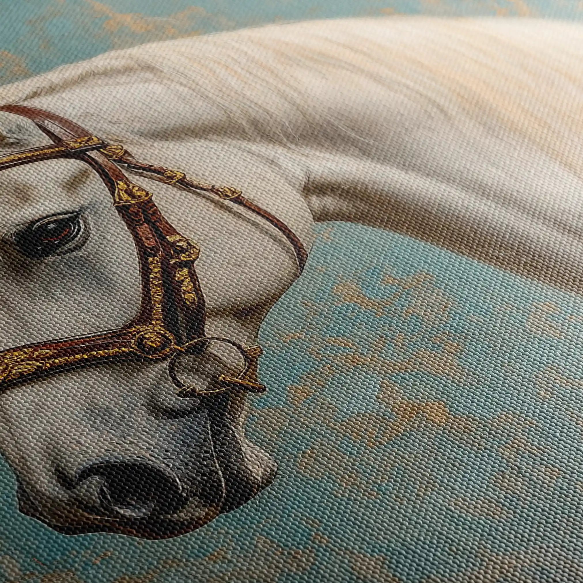 Horses 212 Canvas Art 60 x 40 cm / Black