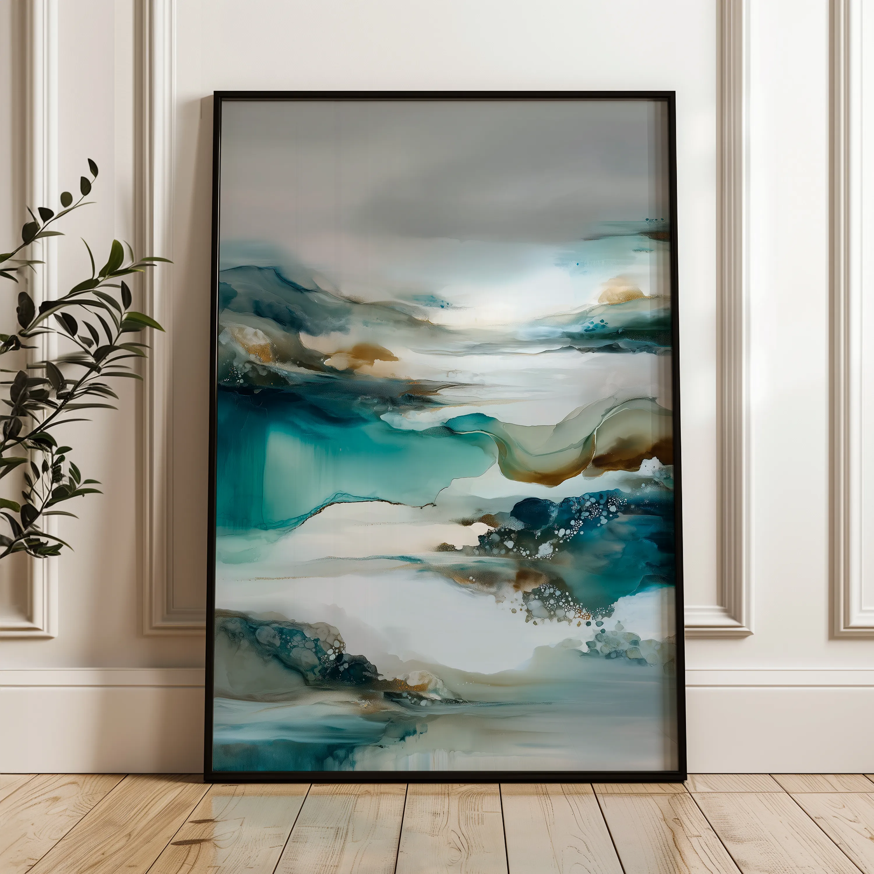Abstract 2122 Canvas Art 18" x 24" / 45 x 60 cm / Black