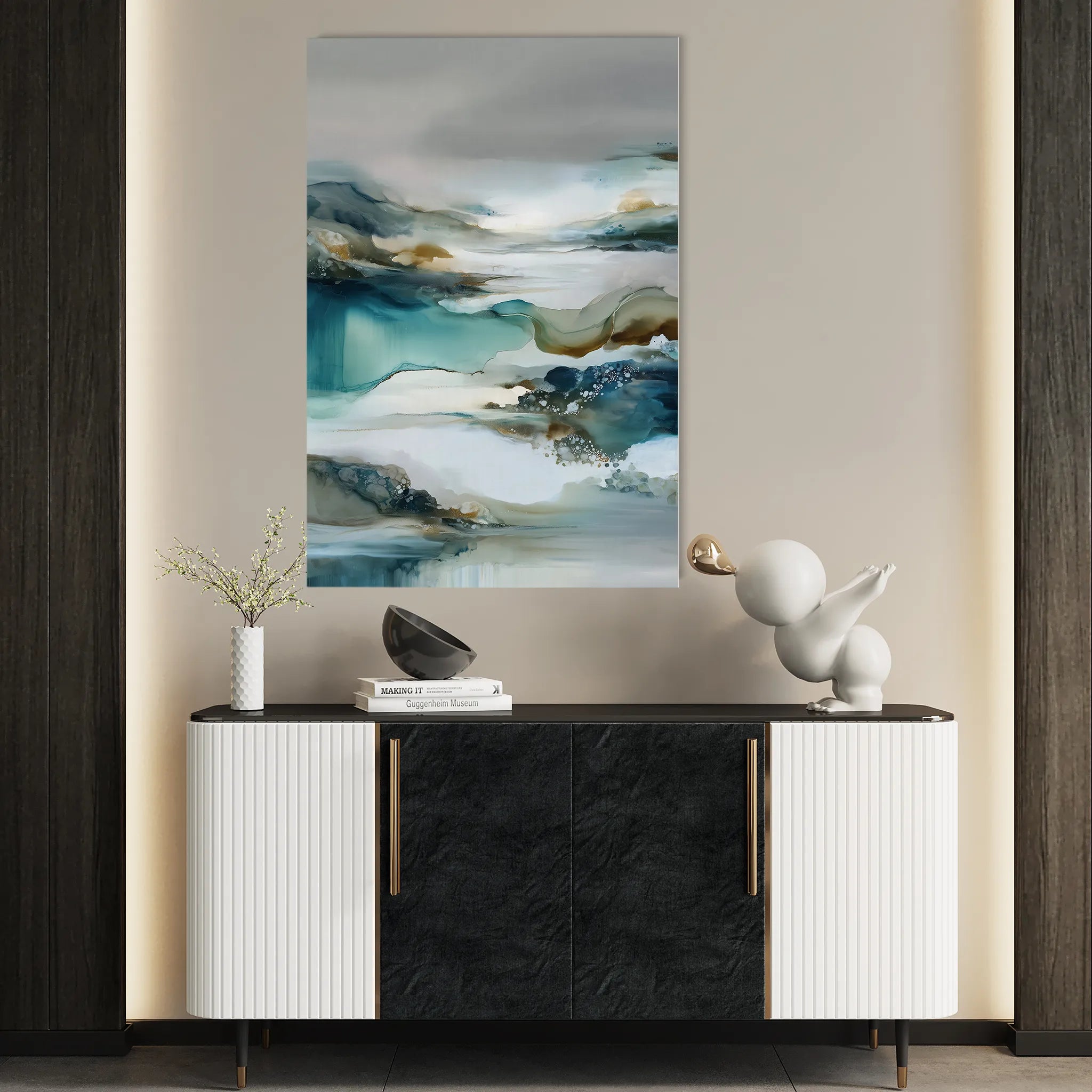 Abstract 2122 Canvas Art 18" x 24" / 45 x 60 cm / Black