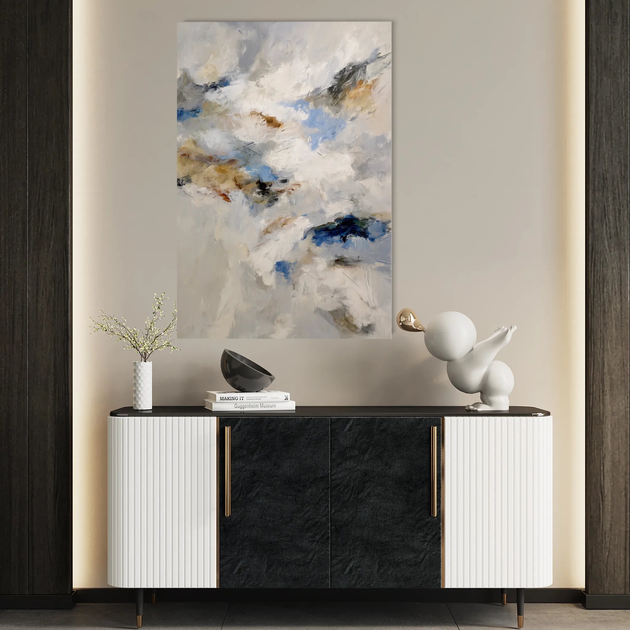 Abstract 2123 Canvas Art 18" x 24" / 45 x 60 cm / Black