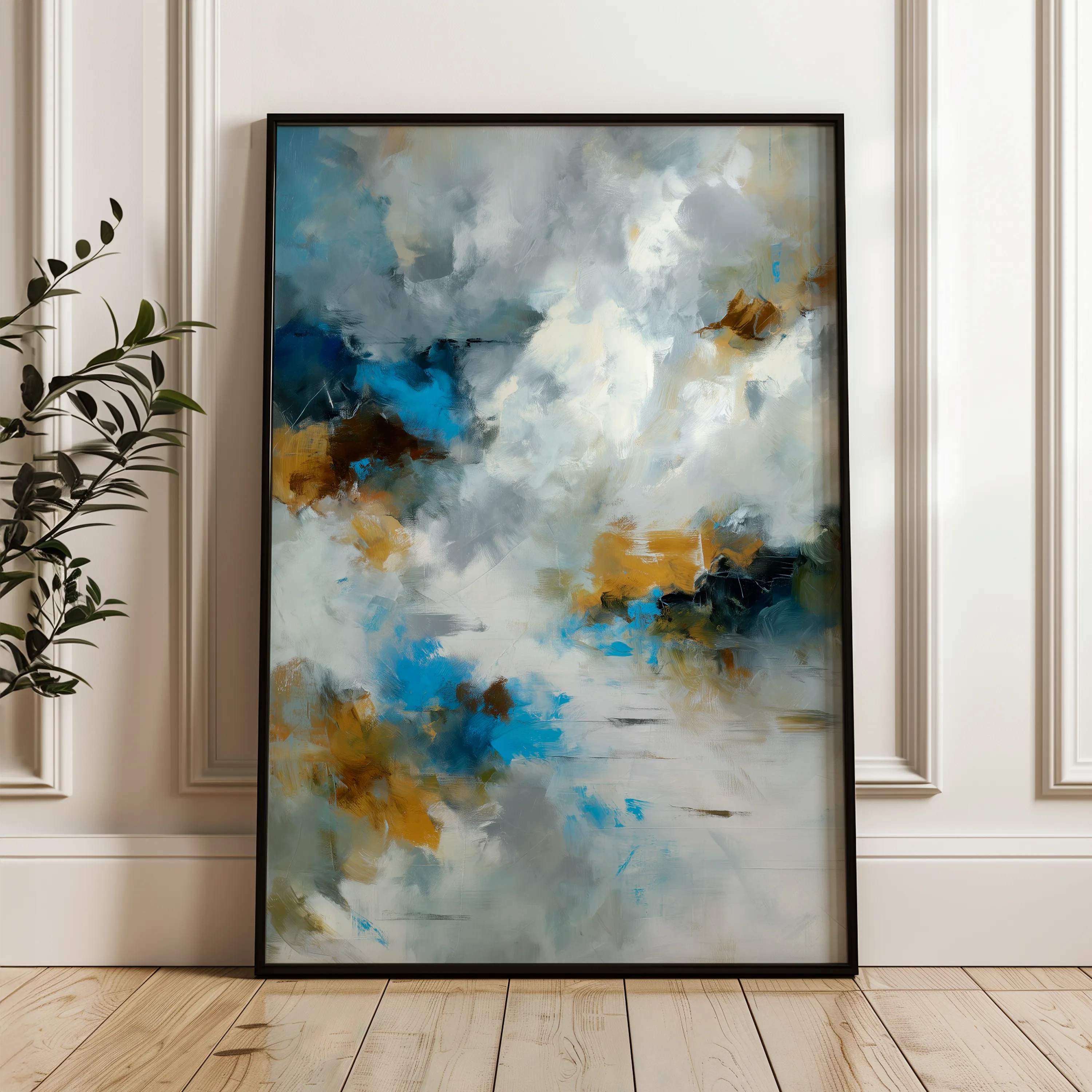 Abstract 2124 Canvas Art 18" x 24" / 45 x 60 cm / Black
